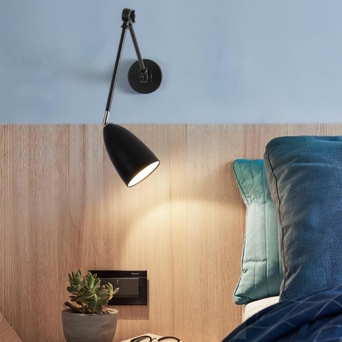 Adjustable Swing Arm Wall Lamp - Modern LED Reading Light for Bedroom, Office & Study - Dimmable & Flexible Design for Perfect Task Lighting