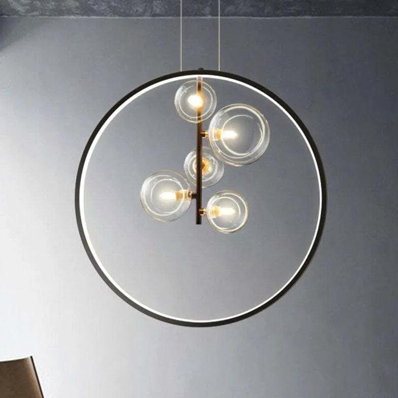 Nordic Glass Bubble LED Modern Pendant Light - Stylish Ceiling Lighting for Living Room, Bedroom & Dining Room - Energy Efficient Hanging Lamp for Home Decor