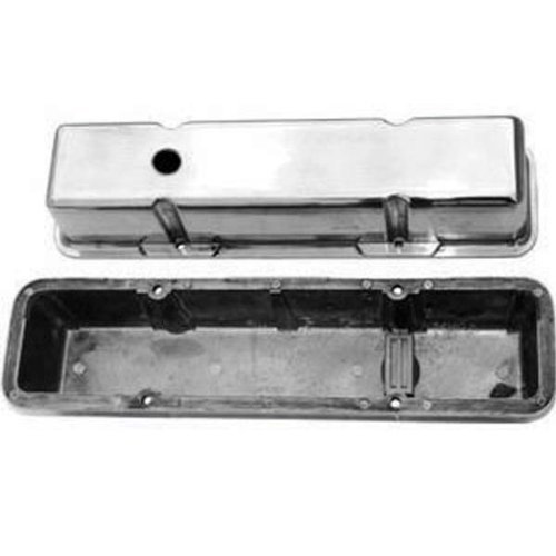 R6130-2 Racing Power Co-Packaged SBC Smooth Tall Valve Cover Pair - High Performance Engine Upgrade for Muscle Cars & Hot Rods