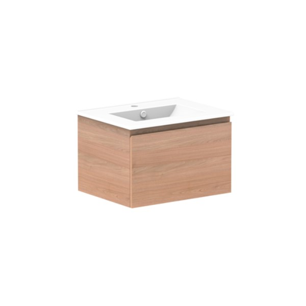 ADP Glacier Pro All Drawer Slim Vanity with Ceramic Top - Modern Bathroom Vanity with Storage for Small Spaces, Perfect for Apartments & Powder Rooms