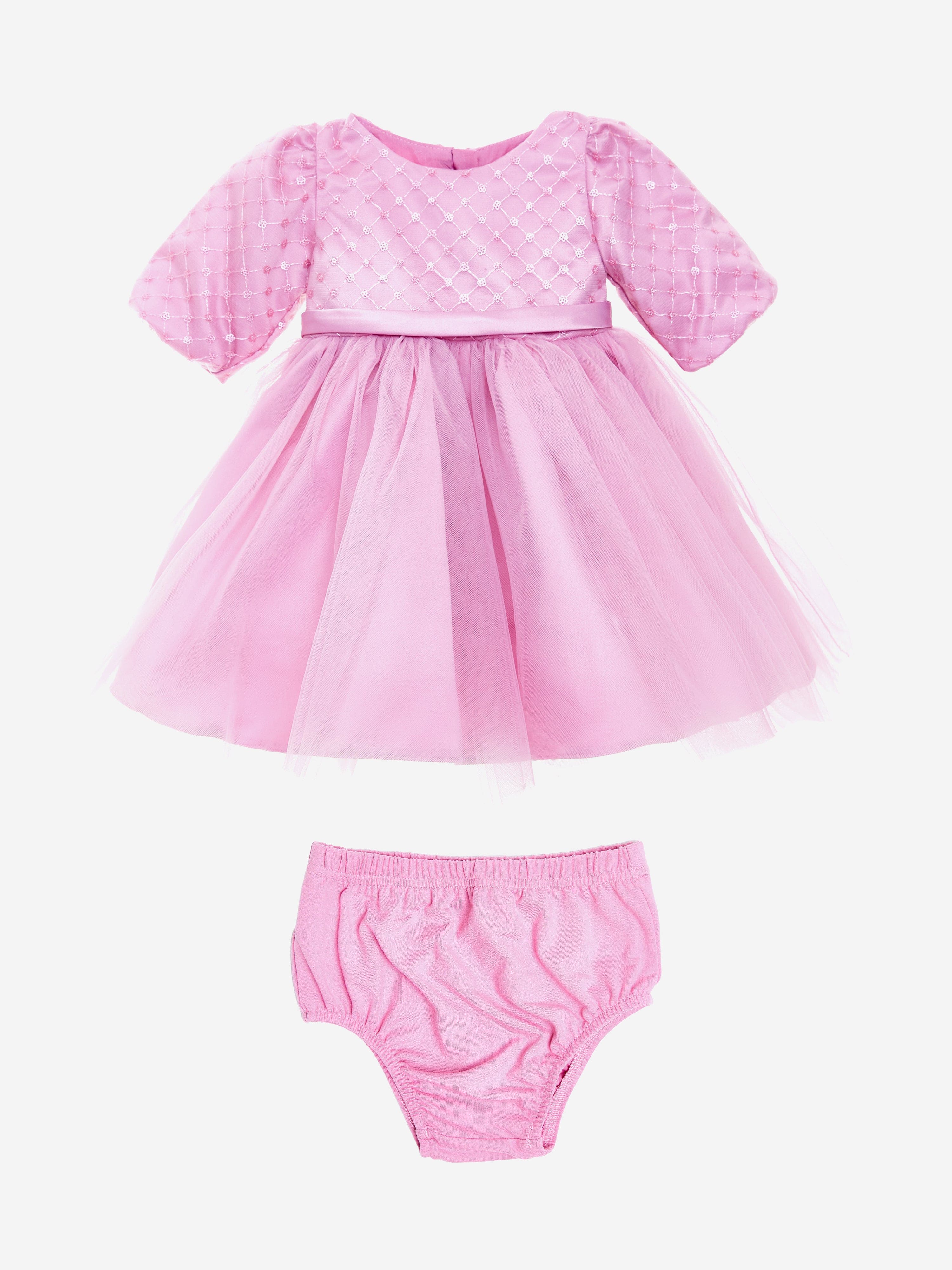 Royal Rose Baby Girls Dress in Pink - Elegant Princess Party Gown for Birthday, Photo Shoots & Special Occasions