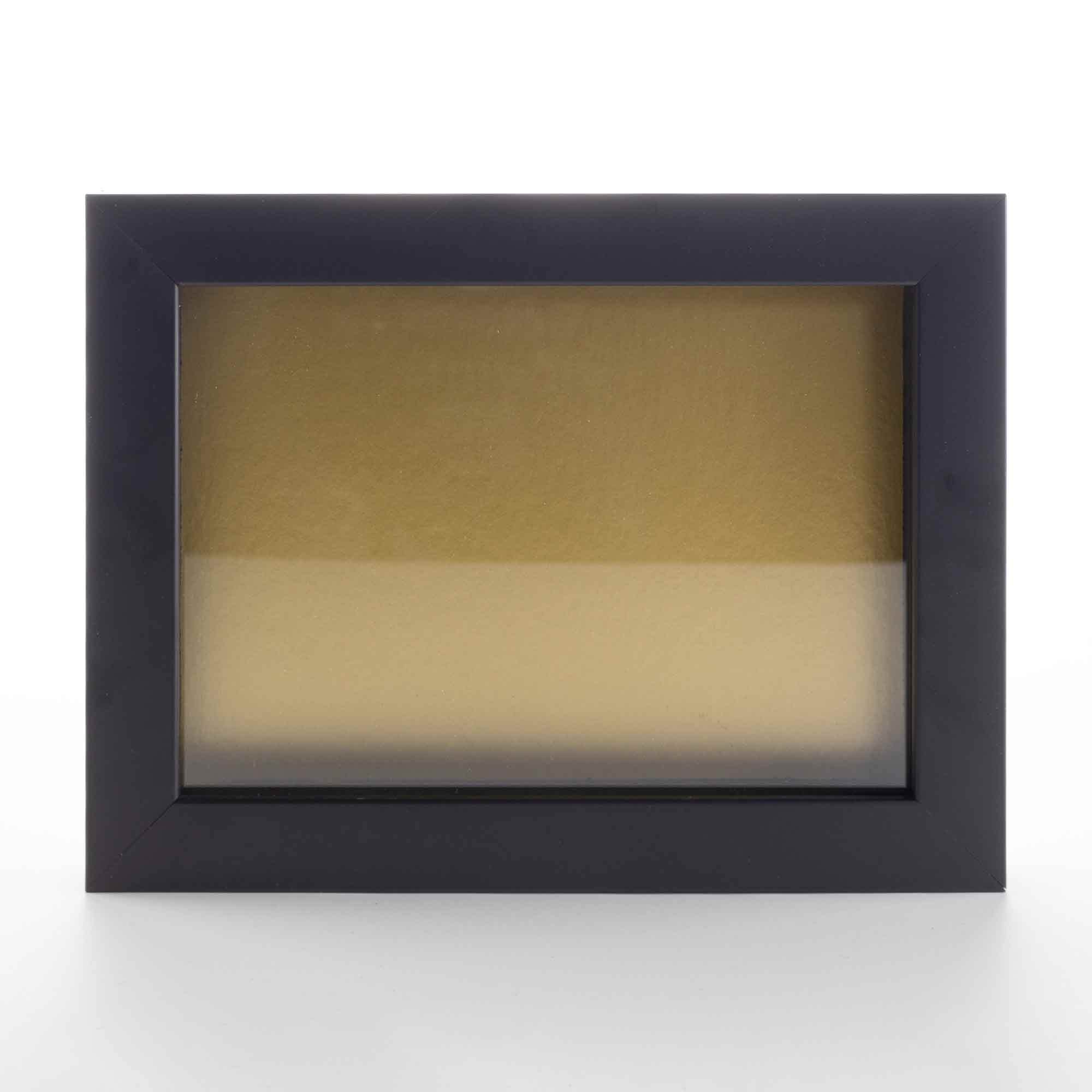 Black 12x24 Wood Shadow Box Display Frame with Gold Acid-Free Backing & UV Protective Acrylic - 3/4