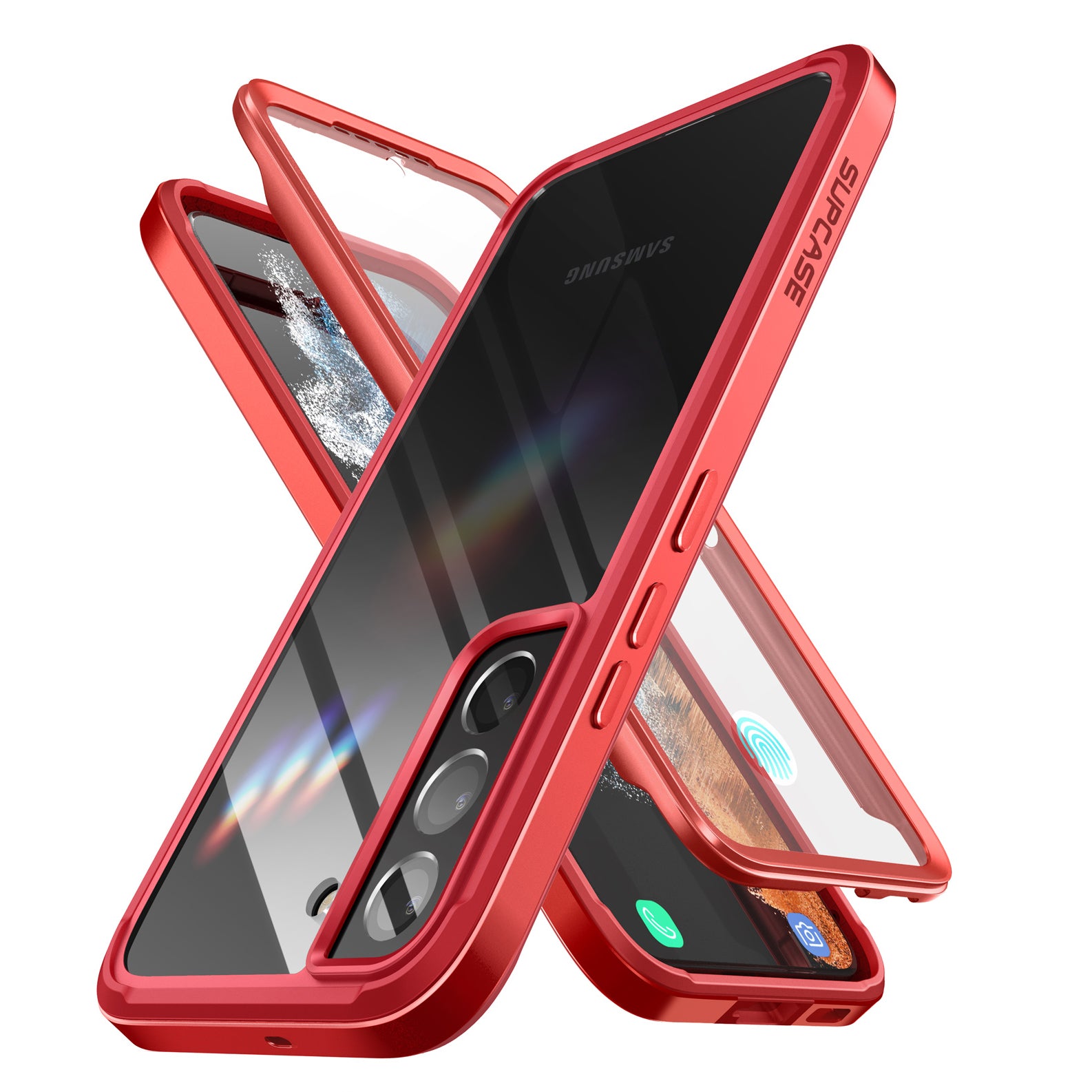 Samsung Galaxy S22 Unicorn Beetle EDGE XT Bumper Case - Shockproof Protective Cover with Metallic Red Finish | Perfect for Outdoor Activities, Travel & Daily Use