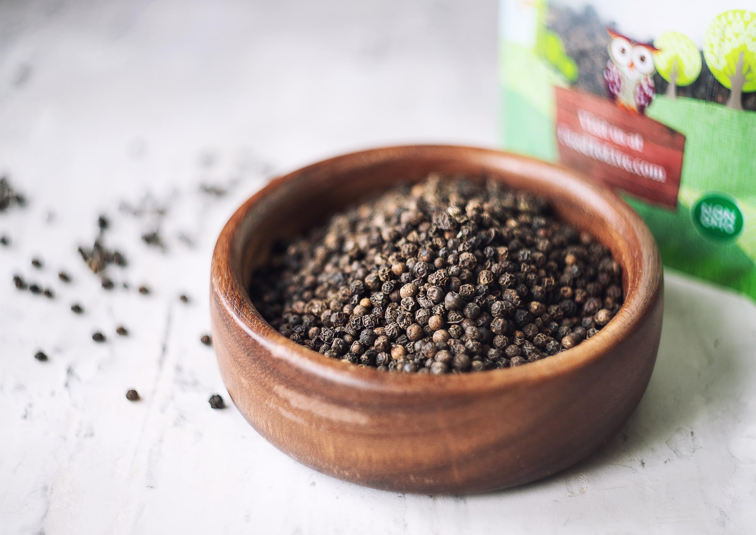 Organic Black Pepper Whole Peppercorns 8oz - Non-GMO, Kosher, Vegan, Bulk - Premium Spice for Cooking, Seasoning & Grinder Refill - Perfect for Steak, Soup, Pasta & Salad Recipes