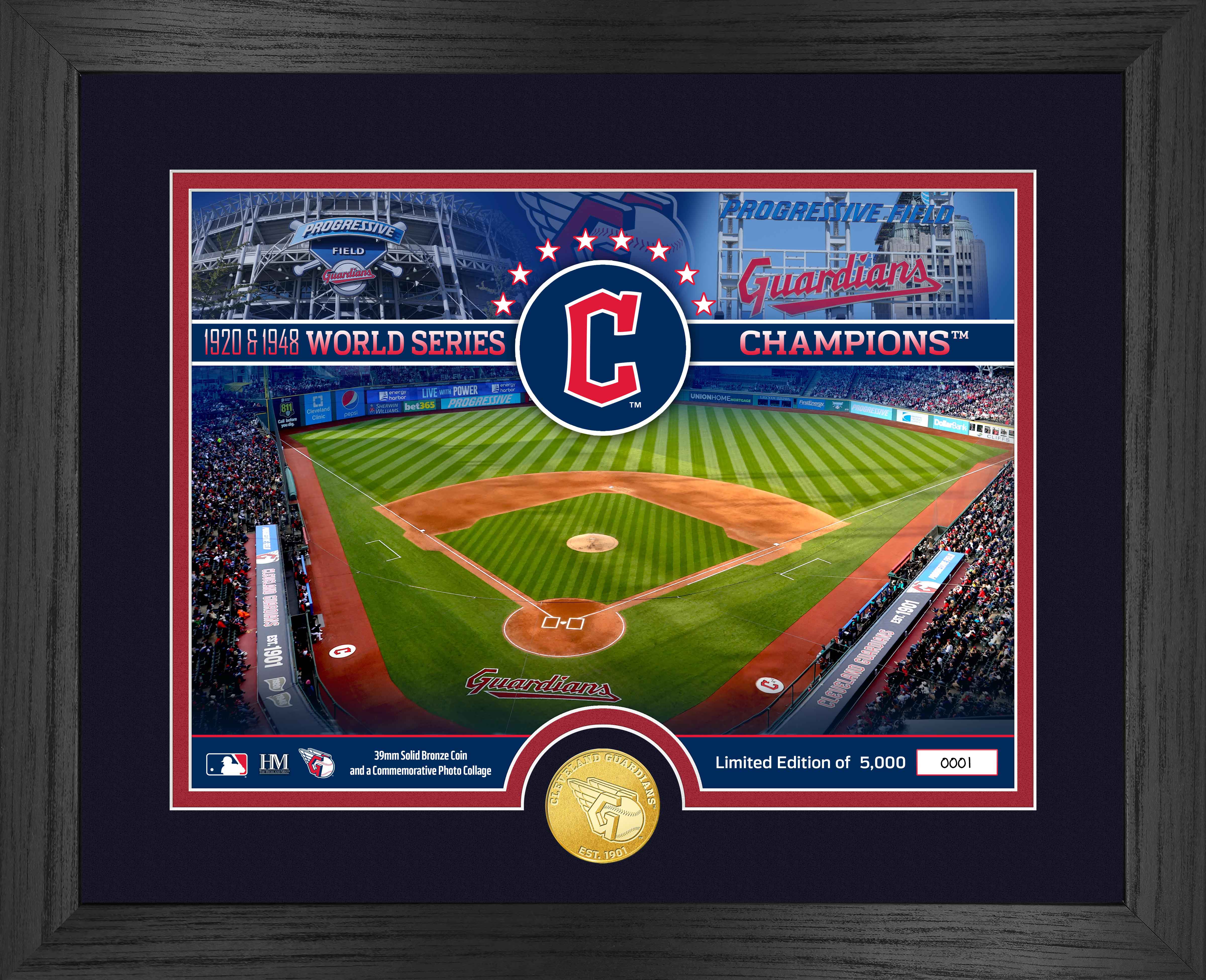 Cleveland Guardians Bronze Commemorative Coin with Stadium Photo - Limited Edition Collectible for Baseball Fans & Sports Memorabilia Enthusiasts | Perfect for Gifts, Display, and Fan Collections