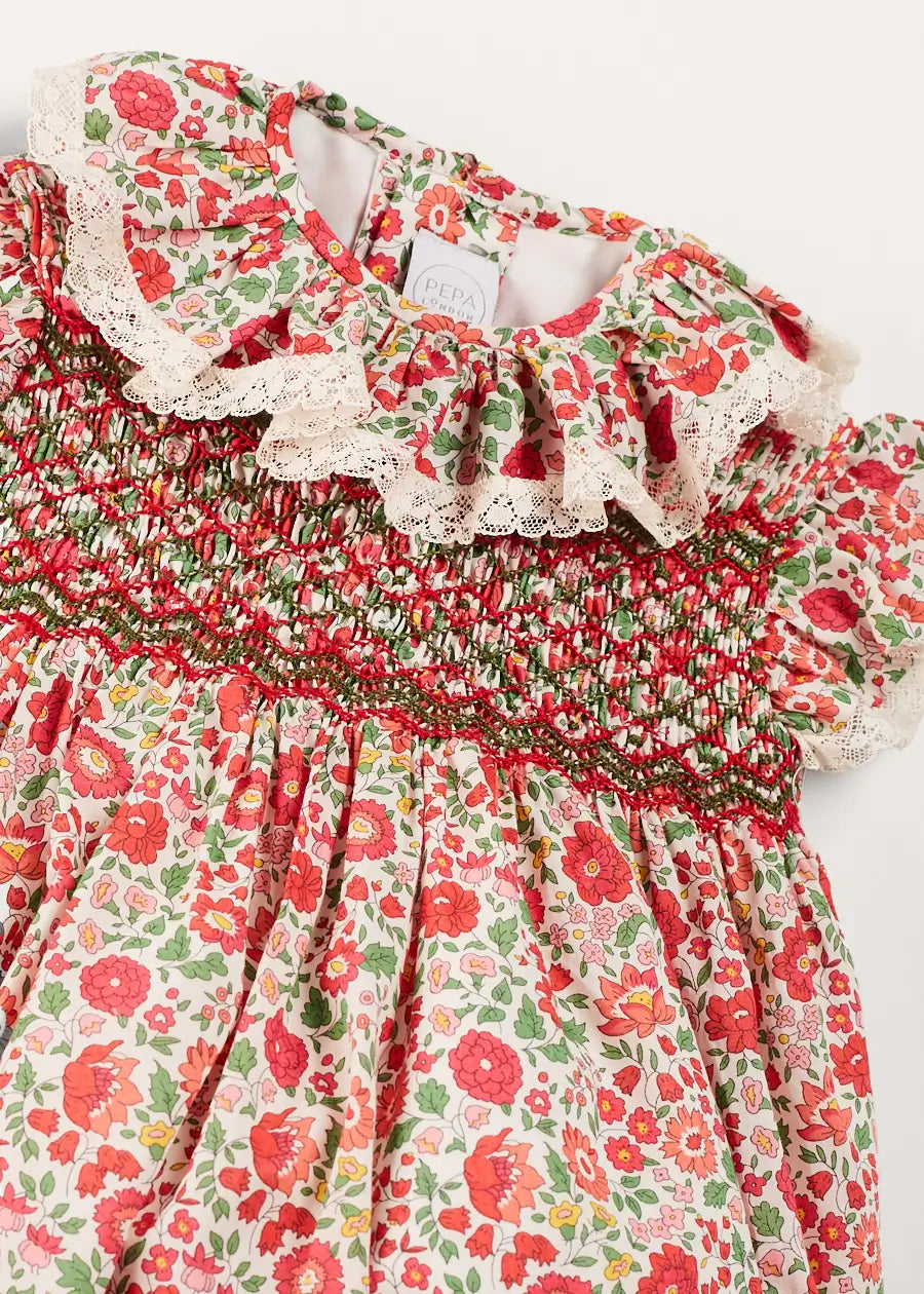 Margot Floral Romper in Red - Liberty Fabric Baby Jumpsuit (6m-2yrs) | Perfect for Spring Outfits, Photoshoots & Special Occasions