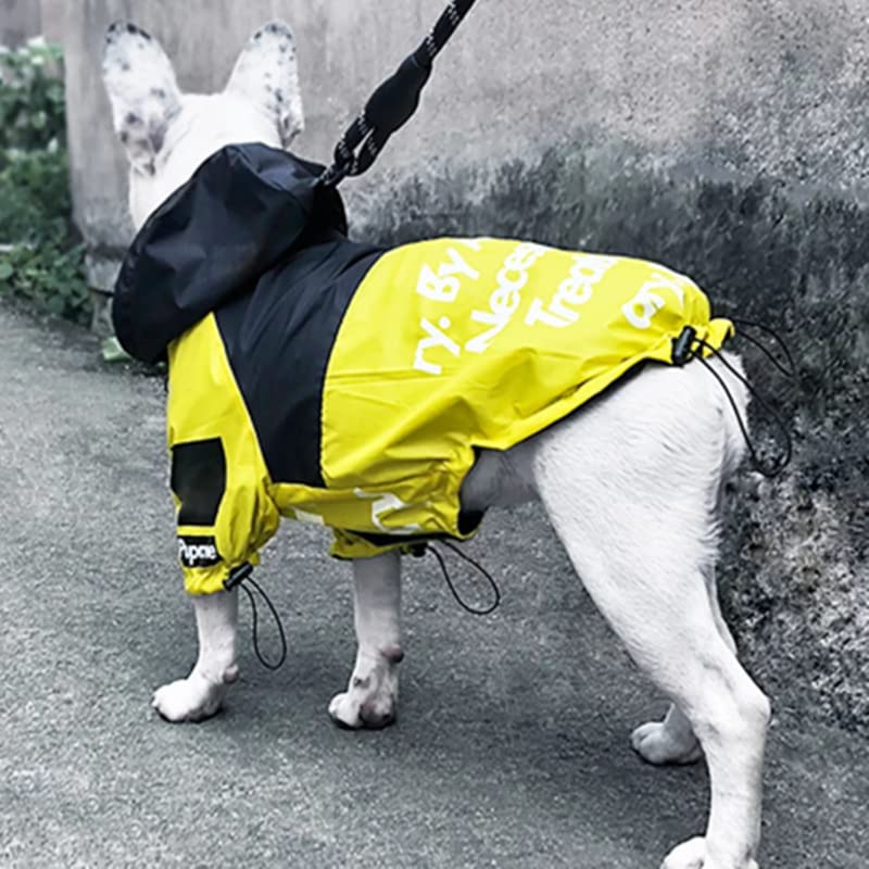 **Waterproof & Windproof Dog Raincoat with Hood - Lightweight Dog Jacket for Small, Medium, Large & XL Dogs (5X-Large, Yellow) - Perfect for Rainy Walks & Outdoor Adventures**