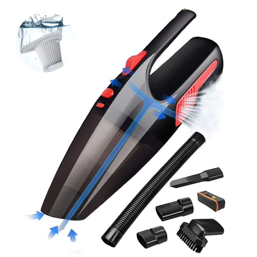 **4000KPA Portable Car Vacuum Cleaner - High Power Wet & Dry Vacuum with LED Light for Home & Auto Cleaning | Ideal for Car Detailing, Pet Hair Removal & Quick Spill Cleanup**