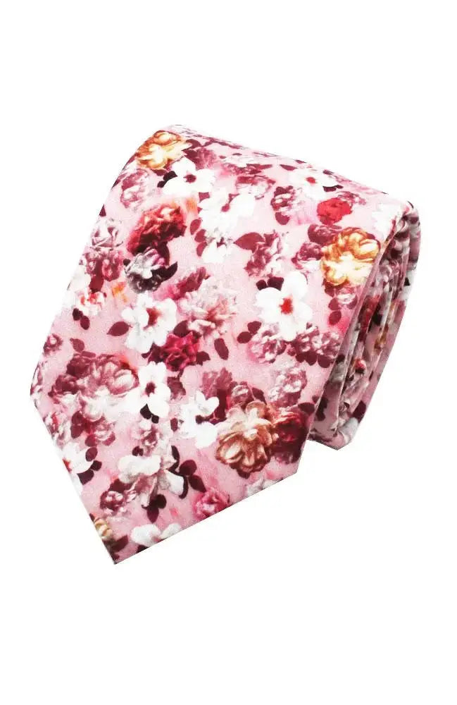 Premium LA Smith Encore Pink Men's Silk Tie - Liberty Fabric - Elegant Necktie for Business, Weddings & Formal Events