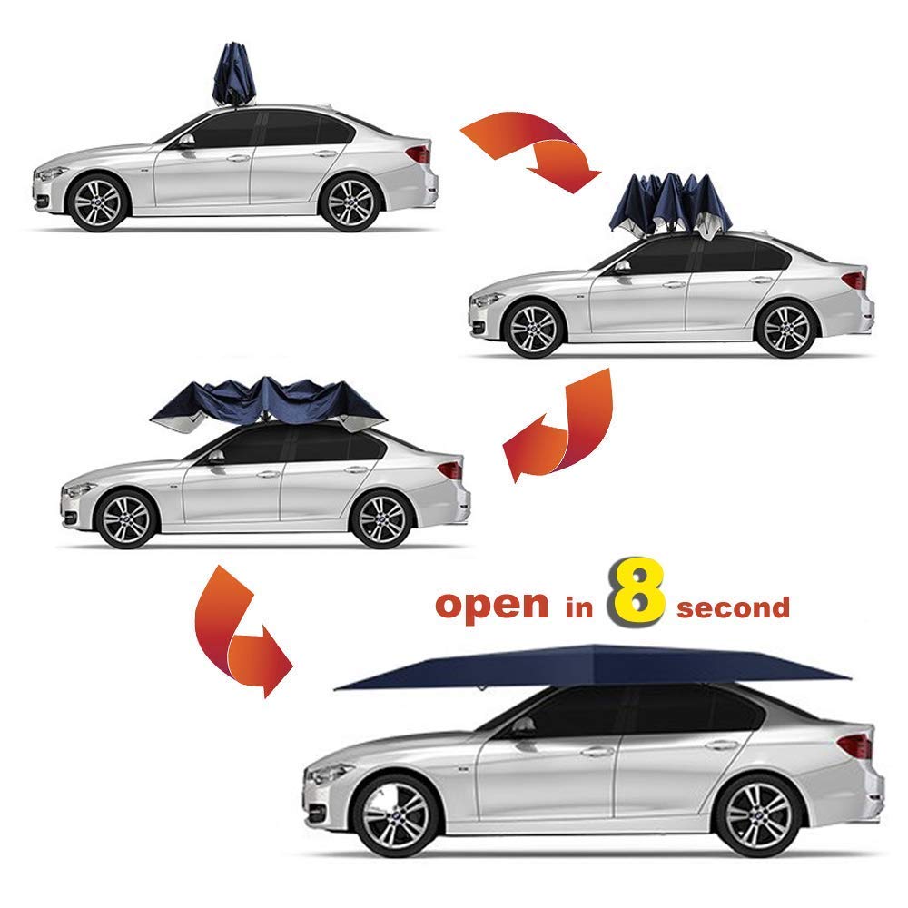 Automatic Remote Control Car Tent - Portable Waterproof UV Protection Sunshade Cover for Vehicle Roof, Dustproof & Snowproof Car Umbrella | Perfect for Outdoor Parking, Camping & Travel Protection