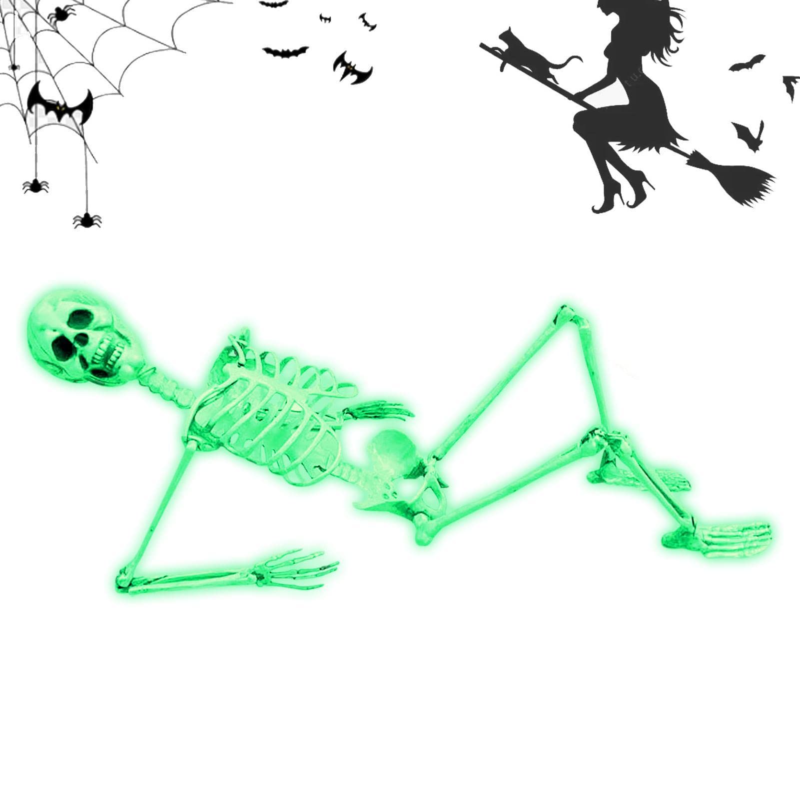 Glow in The Dark Halloween Skeleton Decorations - Hanging Luminous Skeleton for Indoor & Outdoor Halloween Party Decor (40/70/90cm) - Perfect for Spooky Yard Displays, Haunted House Props & Halloween Night Decorations