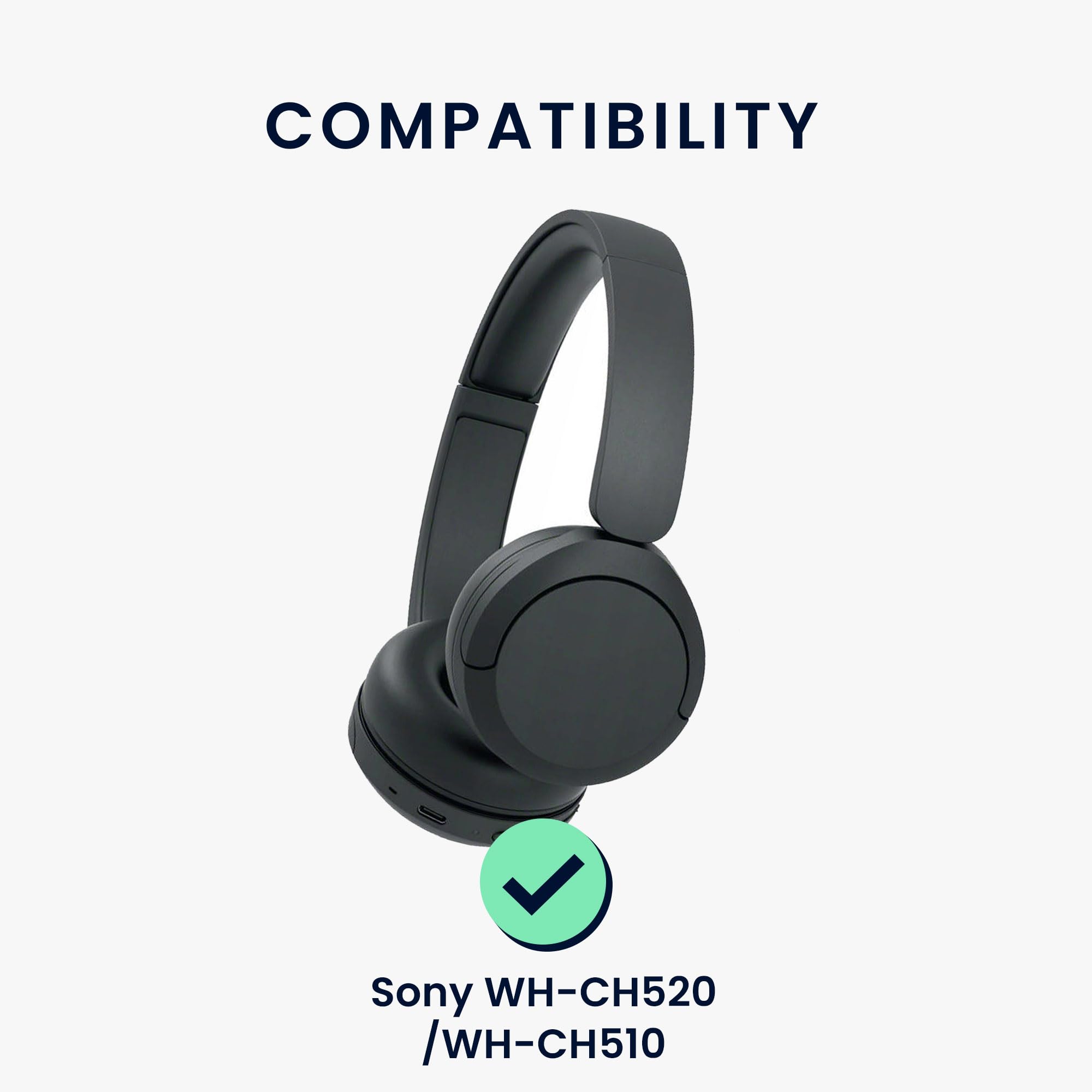 kwmobile Neoprene Headphone Case Compatible with Sony WH-CH520 WH-CH510 MDR-ZX110 - Protective Zippered Pouch for Travel Storage in Dark Blue | Perfect for Commuting, Gym & Airplane Use