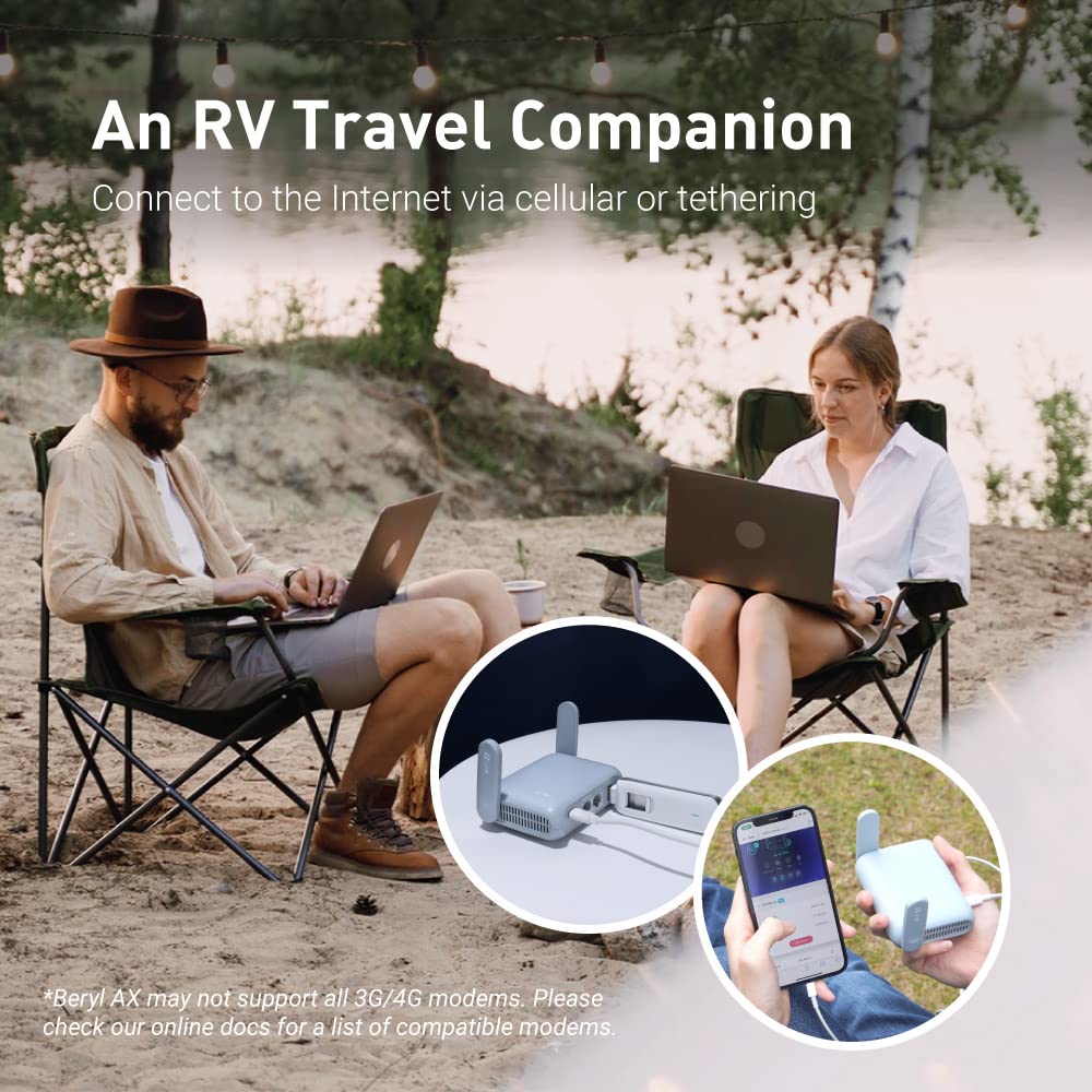 GL.iNet GL-MT3000 (Beryl AX) Portable Travel Router - Pocket-Sized Wi-Fi 6 Gigabit Wireless Router with OpenVPN & WireGuard VPN | Secure Public & Hotel Wi-Fi | Perfect for Cruise Ships, RVs, Airplanes & Hotels | Stay Connected Anywhere