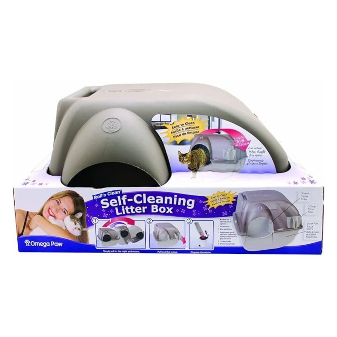 Roll n Clean Self Cleaning Litter Box for Cats - Automatic Scooping Litter Box with Odor Control - Perfect for Small Spaces & Multi-Cat Homes
