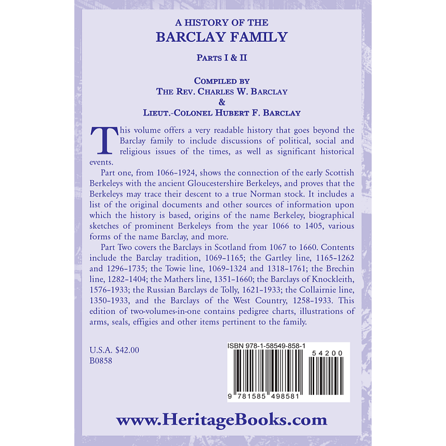 The Barclay Family History - Complete Parts 1 & 2 | Genealogy Research & Historical Family Records | Perfect for Ancestry Research & Family Tree Projects
