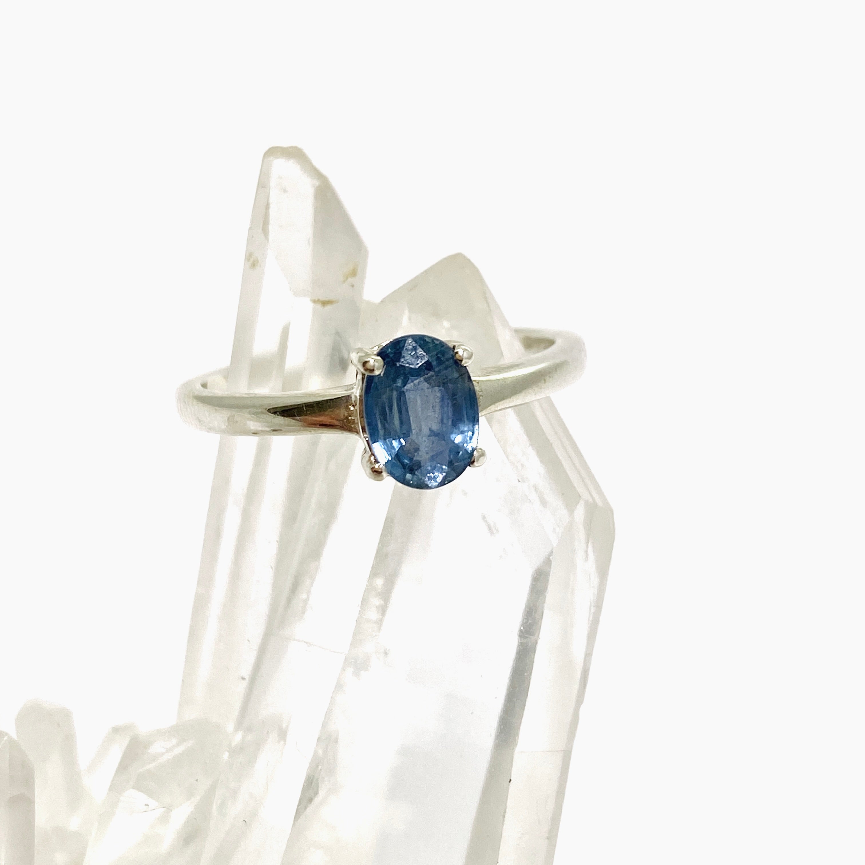 Elegant Sapphire Oval Faceted Ring - Size 8 (PRGJ812) - Perfect for Engagement, Anniversary & Special Occasions