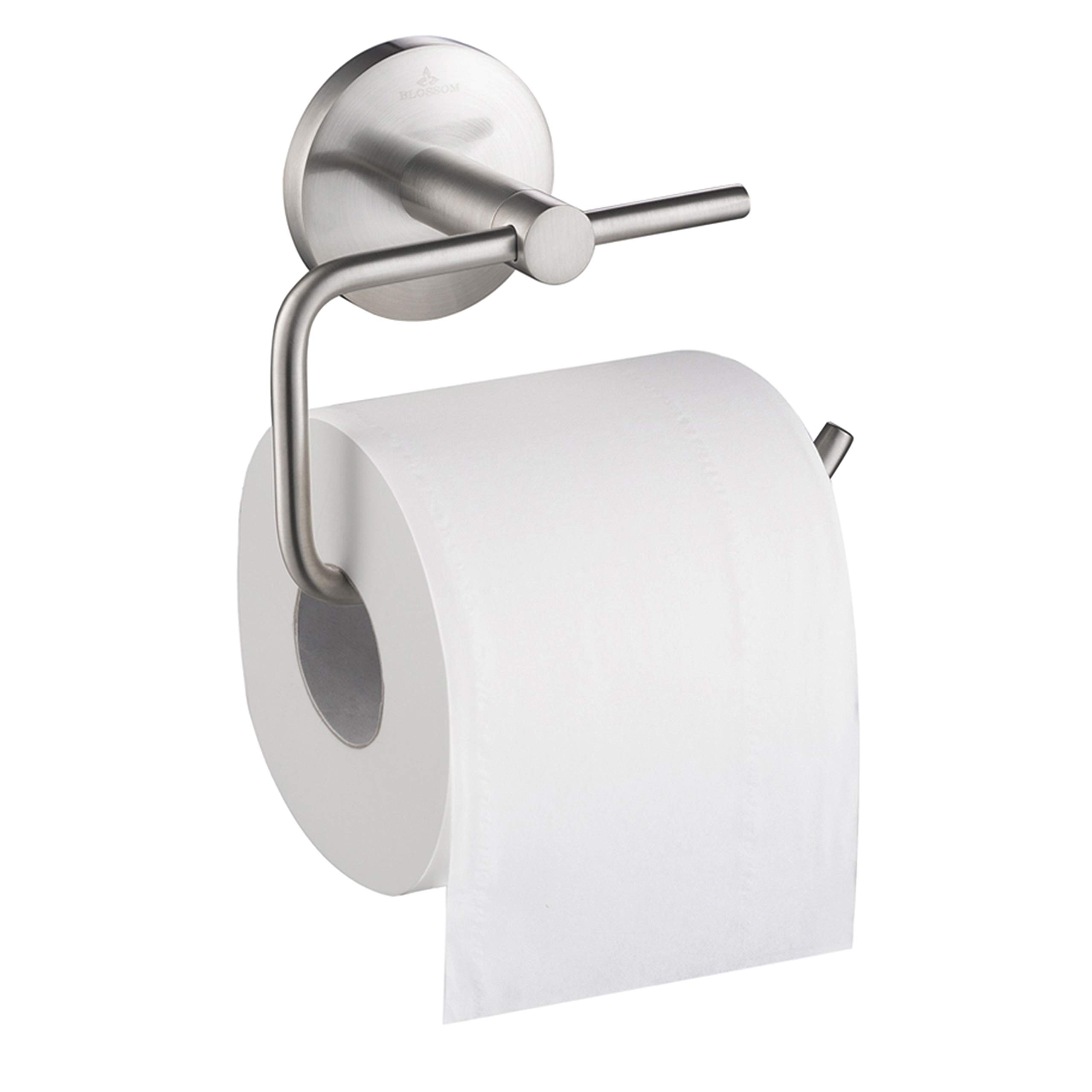 Elegant Blossom Tissue Holder - Solid Brass Toilet Paper Roll Stand, Wall Mount Bathroom Accessory in Brushed Nickel Finish BA02 505 02 - Perfect for Modern Bathroom & Shower Decor