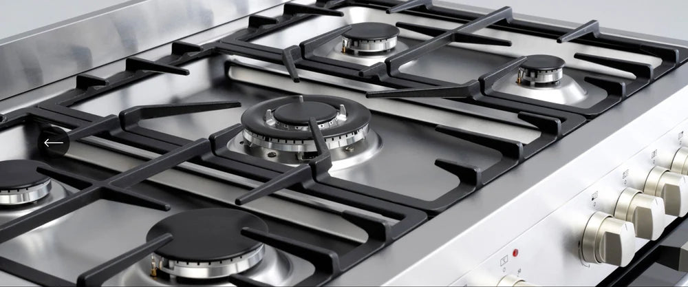 Brand New Euro Appliances EO90FSDPSX 90cm Dual Fuel Freestanding Stove - 3 Years Warranty | Professional Gas & Electric Range for Home Kitchen Cooking, Baking & Entertaining