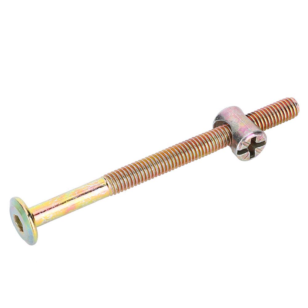 10 Pack M6 x 100mm Barrel Bolt Nuts - Heavy Duty Bunk Bed Bolts & Cross Dowel Set with Hex Drive Socket - Carbon Steel Furniture Connector Screws for Beds, Cribs, Cots & DIY Furniture Projects - Perfect for Bed Frame Assembly & Furniture Repair