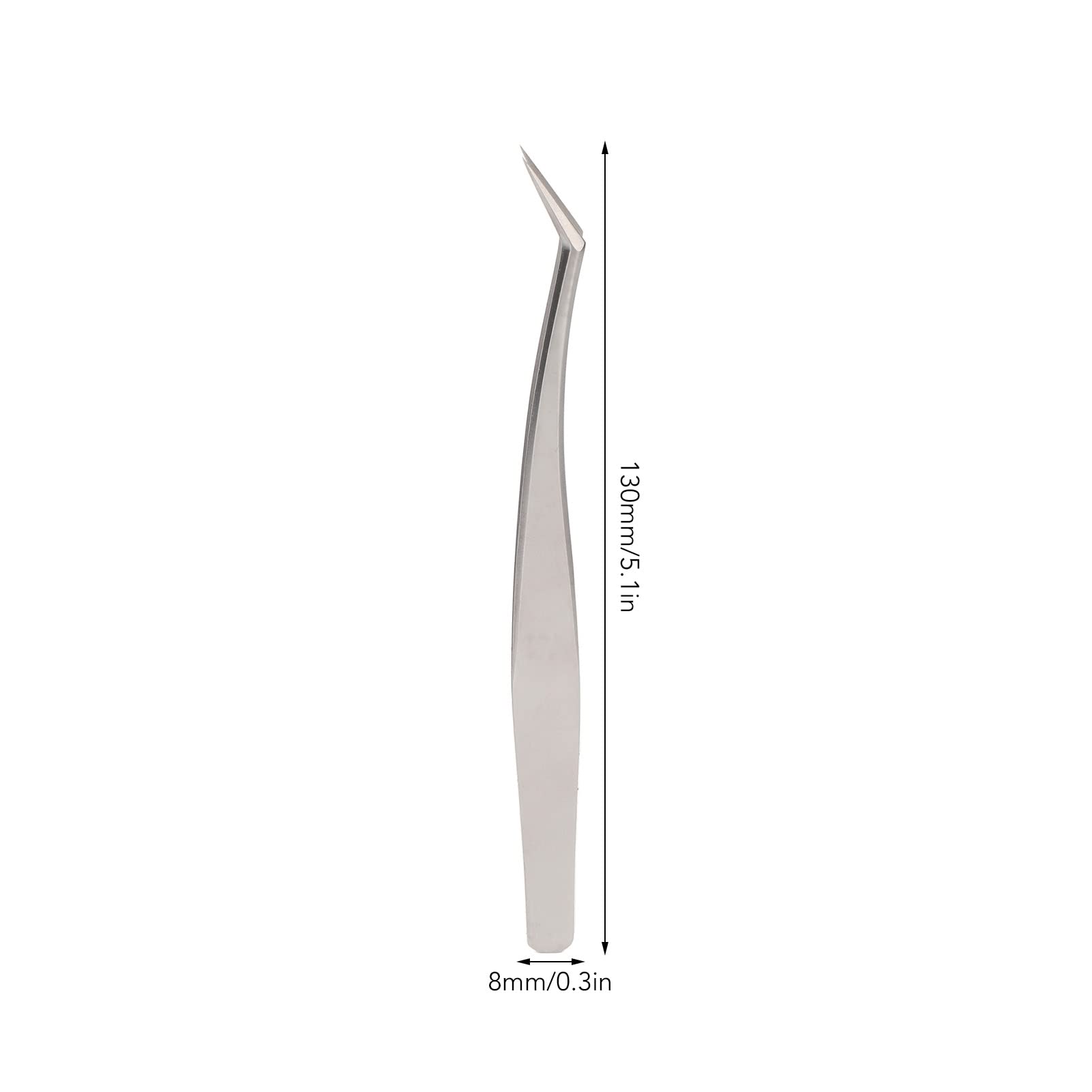 Professional Stainless Steel Eyelash Extension Tweezers - High Precision Lash Application Tool for Salon & DIY Use (Long Angled Tweezers) | Perfect for Lash Artists, Beauty Professionals & Home Manicure Kits