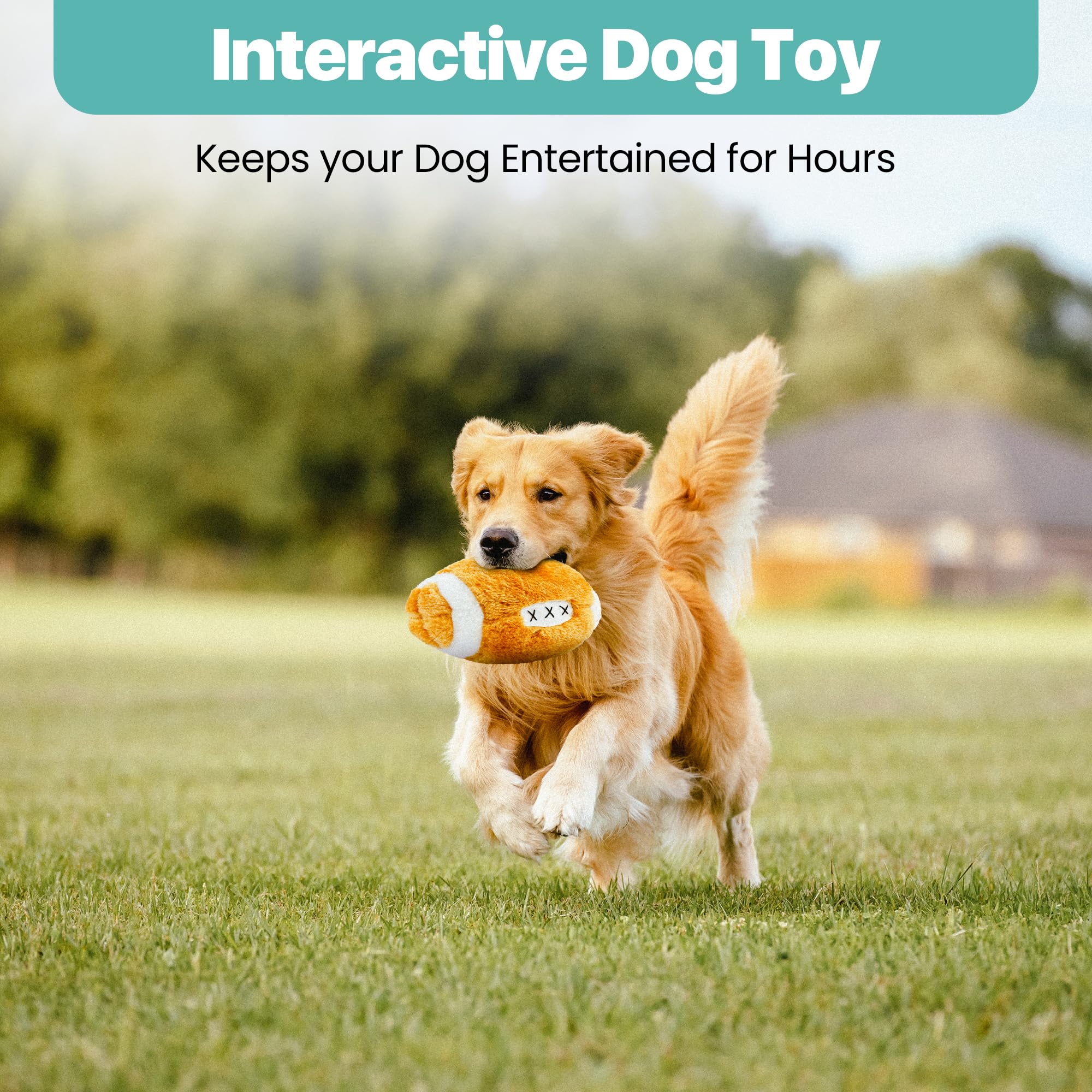 SPOT Plush Football Dog Toy with Squeaker - Soft Chew Toy for Small & Large Dogs - Interactive Fetch & Chase Play Toy (4.5 Inch) - Perfect for Indoor & Outdoor Playtime, Training & Bonding with Your Pet