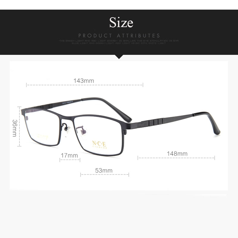 Bclear Men's Full Rim Square Titanium Eyeglasses Frame - Lightweight Durable My5009 for Work, Reading & Everyday Wear
