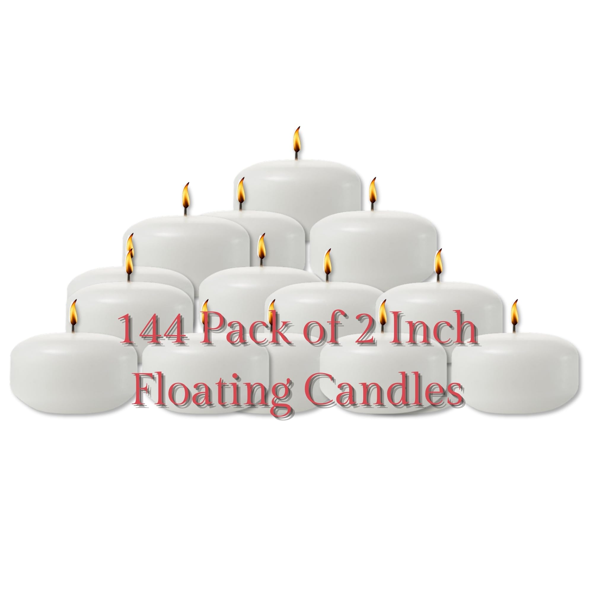 Hollowick Select Wax White 2-Inch Diameter Floating Candles - Bulk 144-Pack for Weddings, Spa, Home Decor & Relaxation