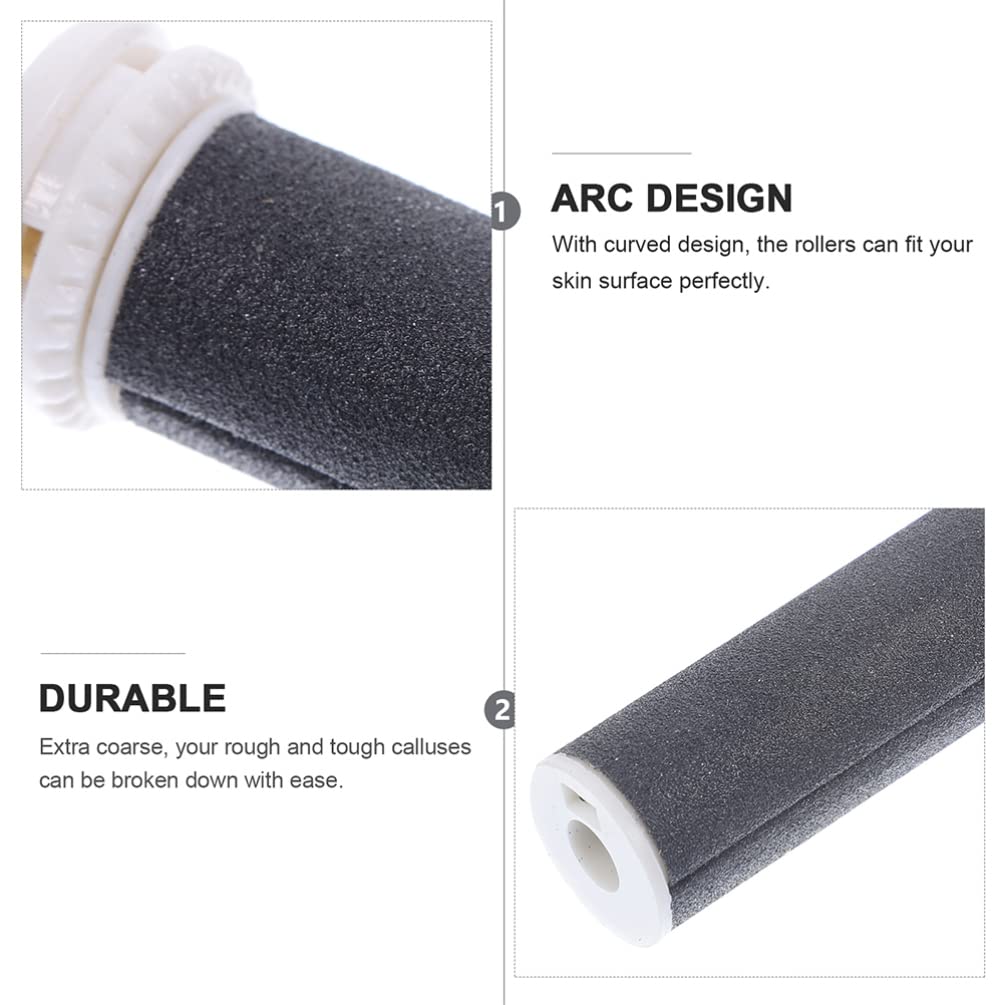 FOMIYES 2-Pack Electric Pedicure Replacement Roller Heads - Foot File Roller & Sander for Callus Removal - ABS Foot Scrubber Attachments for Electric Callus Remover - Perfect for Home Pedicure & Foot Care