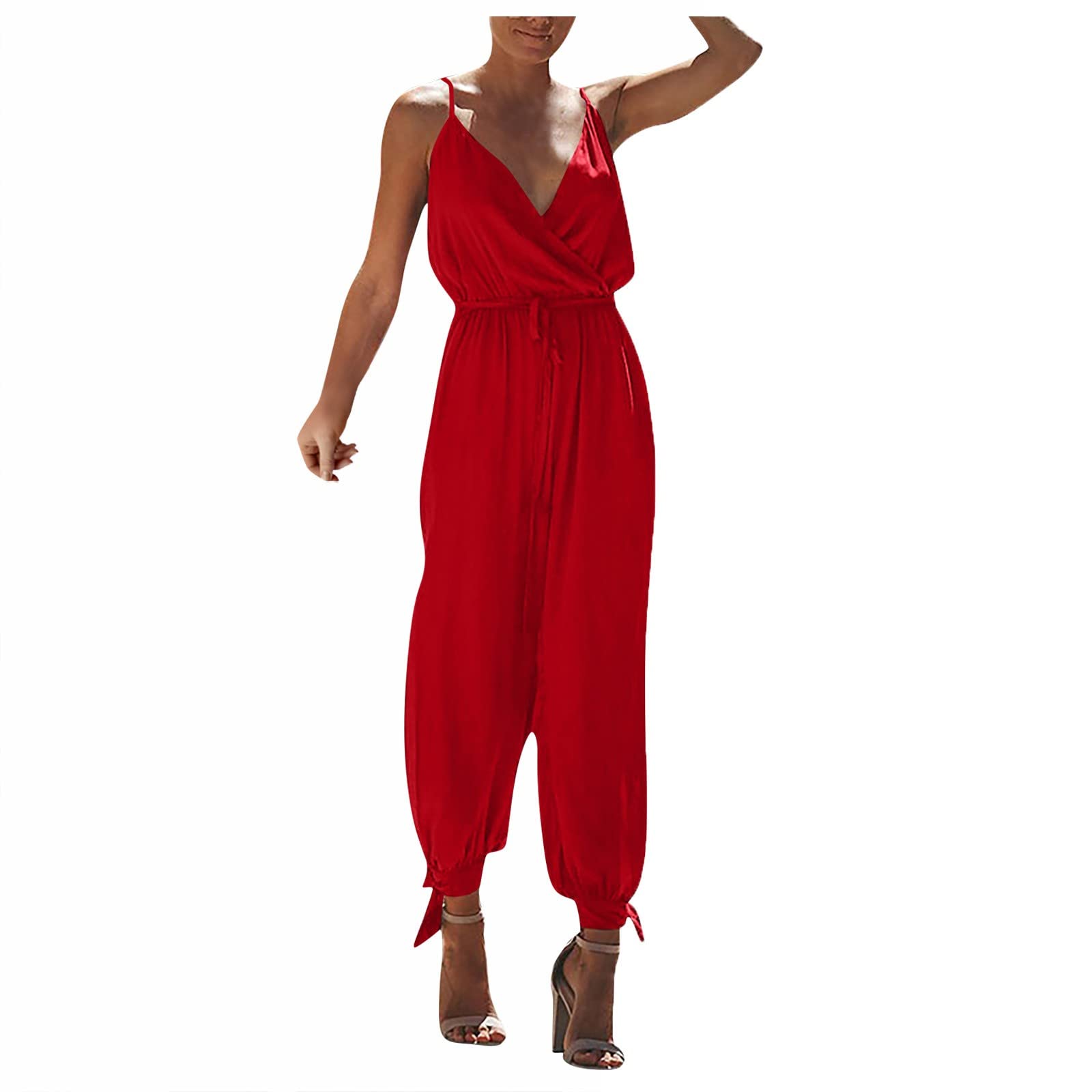 Elegant Women's Halter Jumpsuit for Fall Weddings, Formal Evening Parties & Special Occasions - Sexy Romper Guest Dress for Night Out & Cocktail Events