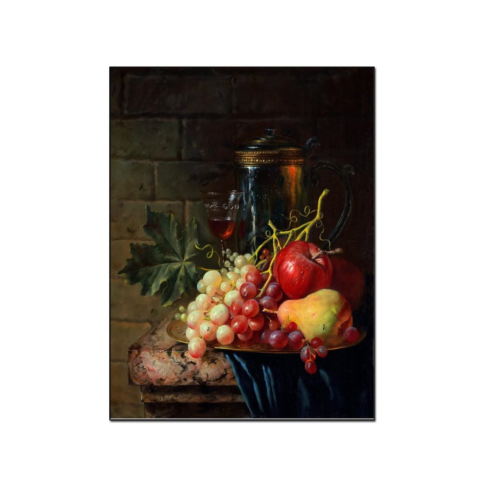 Realistic Fruit Still Life Canvas Wall Art - 20x26 Inch (51x66cm) Modern Home Decor for Living Room, Kitchen & Dining Area - Perfect for Farmhouse, Apartment & Office Wall Decoration