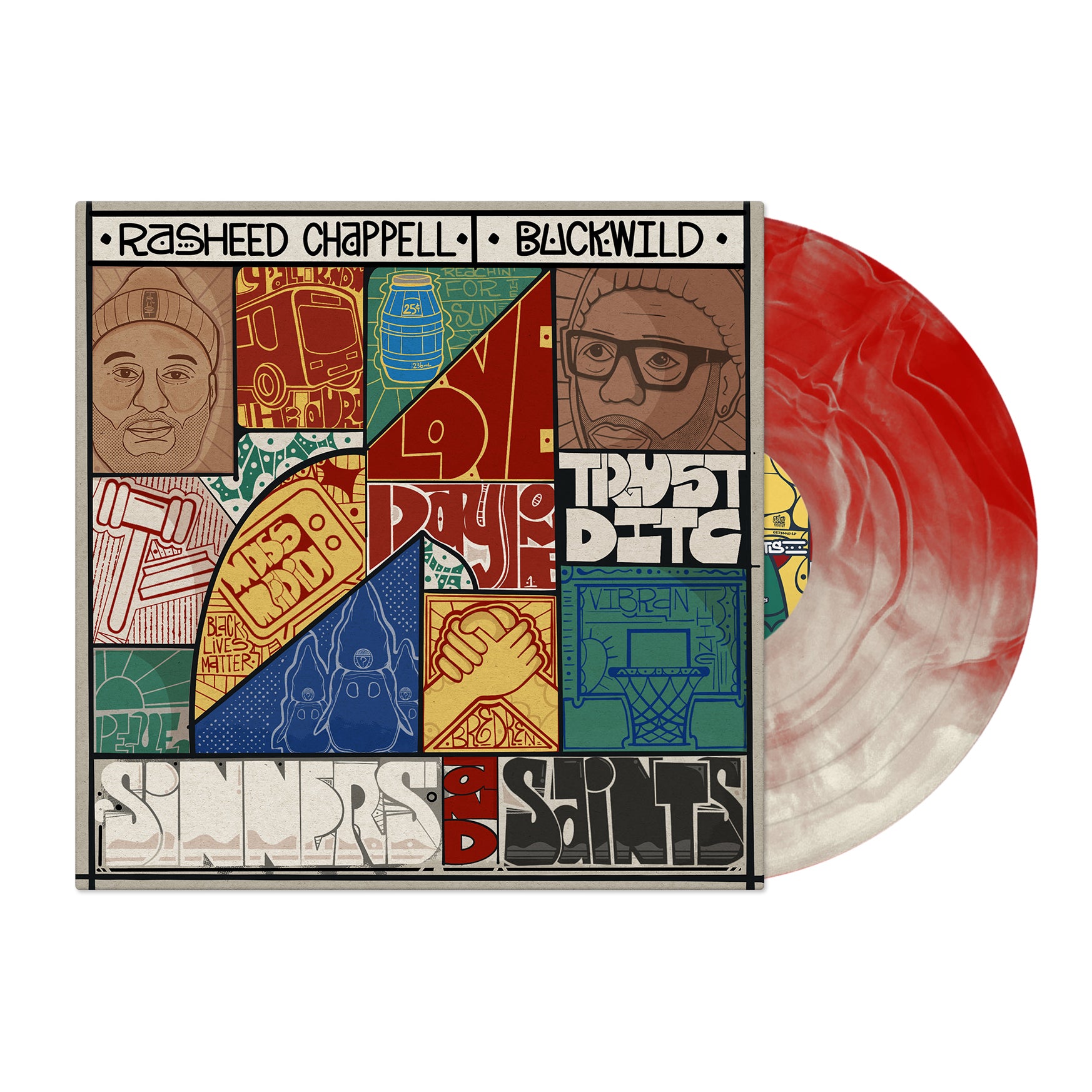 Sinners and Saints Vinyl Record - Limited Edition Red & White Swirl Colored LP | Perfect for Music Collectors & Vinyl Enthusiasts | Great for Home Decor, Gifts & Music Listening Sessions