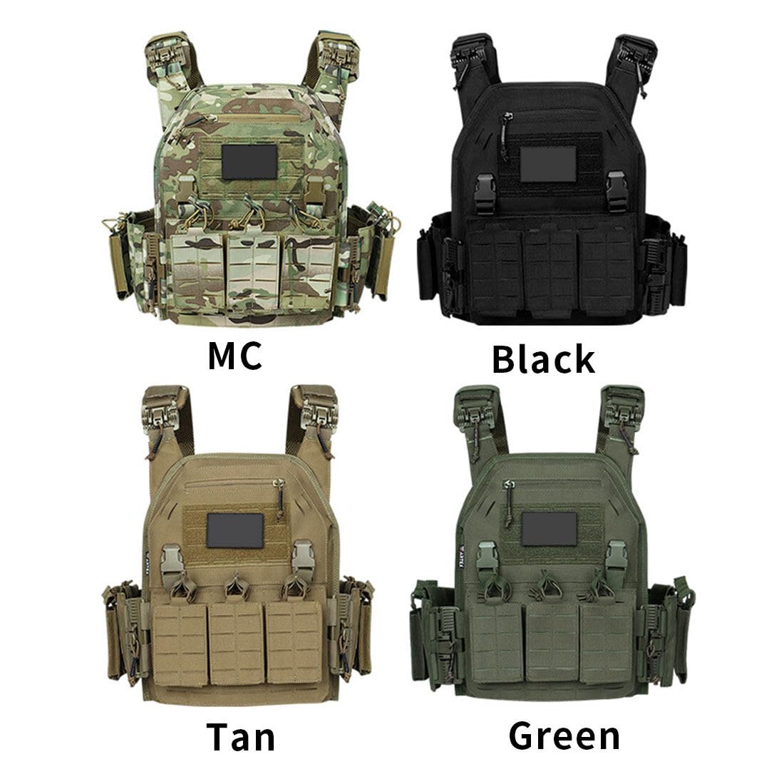 Aetheria Tactical Quick Release Vest - Adjustable Lightweight Body Armor for Men & Women, Waterproof Multi-Purpose Outdoor Training Gear for Hiking, Camping & Airsoft