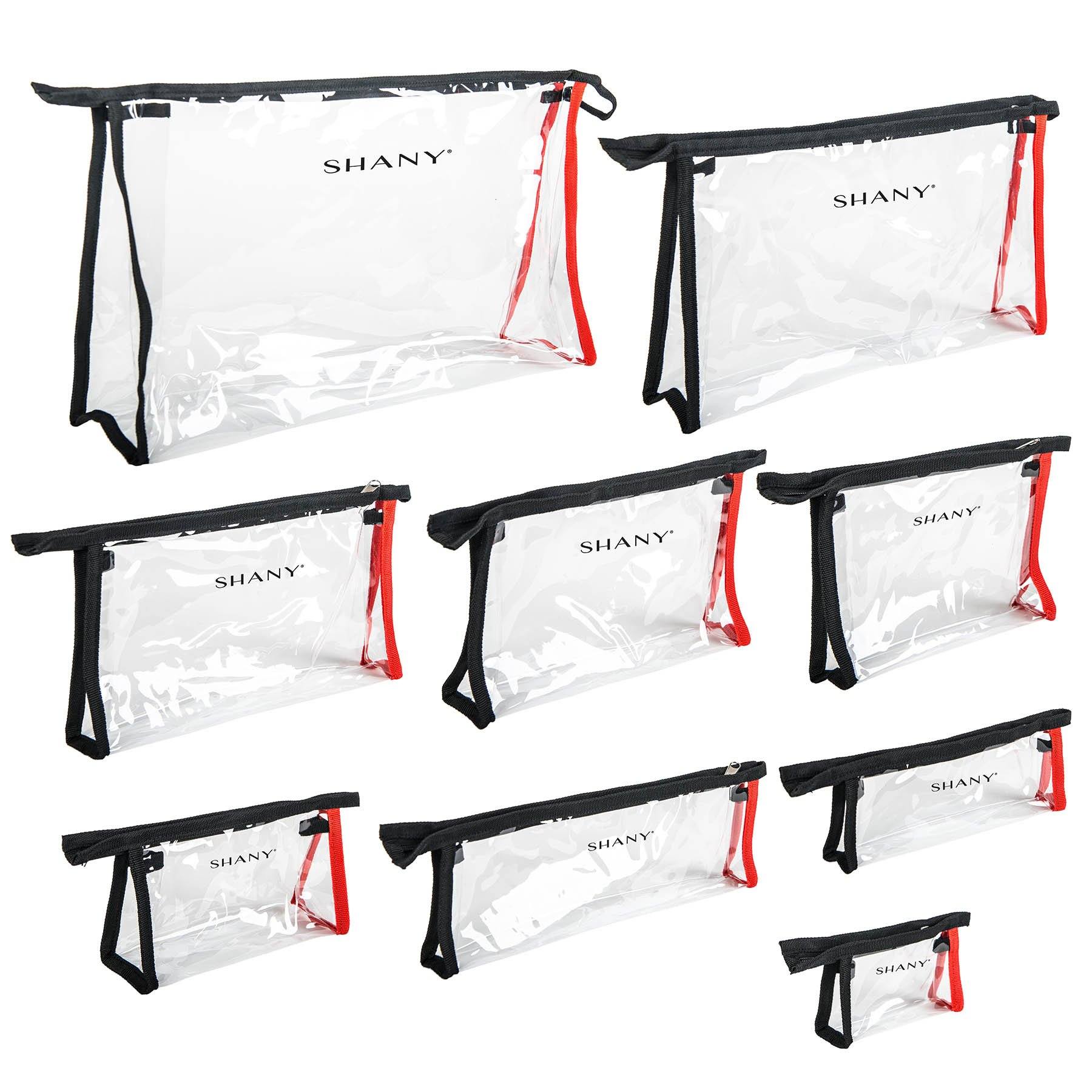 Clear Travel Makeup Bag Set - 9 Pcs Assorted Sizes Waterproof Cosmetic Organizer for Toiletries | Perfect for Air Travel, Gym, Vacation & Daily Storage