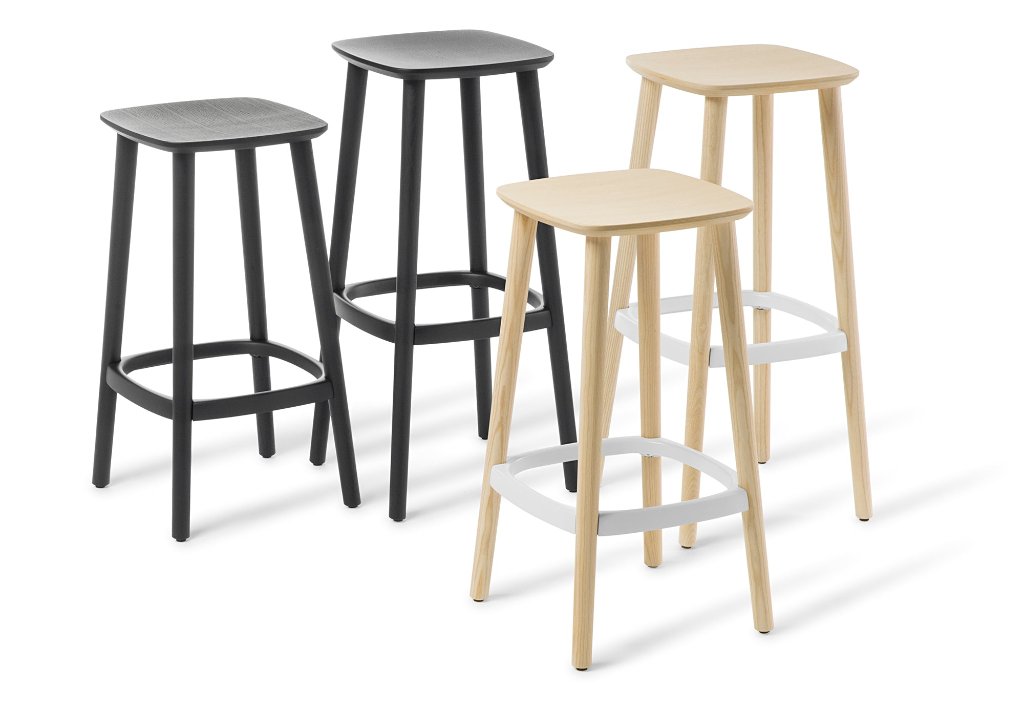 Babila Solid Wood Kitchen Stool - Adjustable Height Bar Stool for Counter, Island & Dining Table - Rustic Farmhouse Style Stool for Home & Restaurant Use