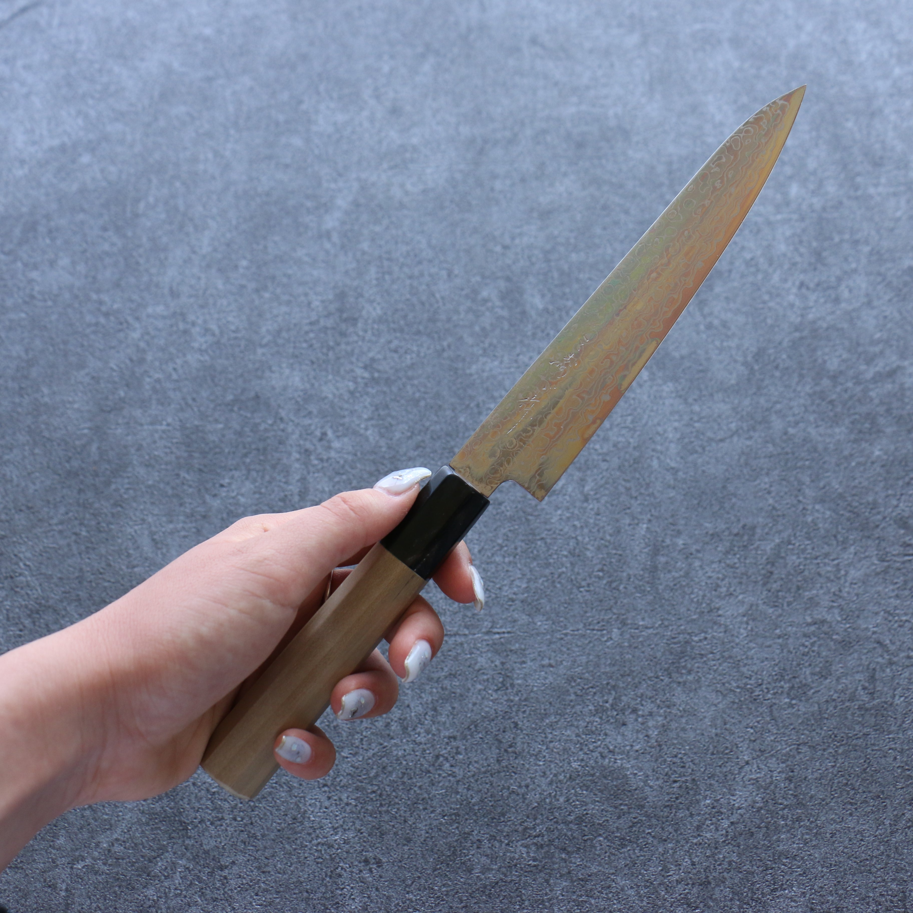 Premium Misuzu AUS10 Damascus Steel 150mm Petty Knife - Handcrafted Magnolia Wood Handle - Razor Sharp Japanese Utility Knife for Slicing, Dicing & Precision Kitchen Tasks