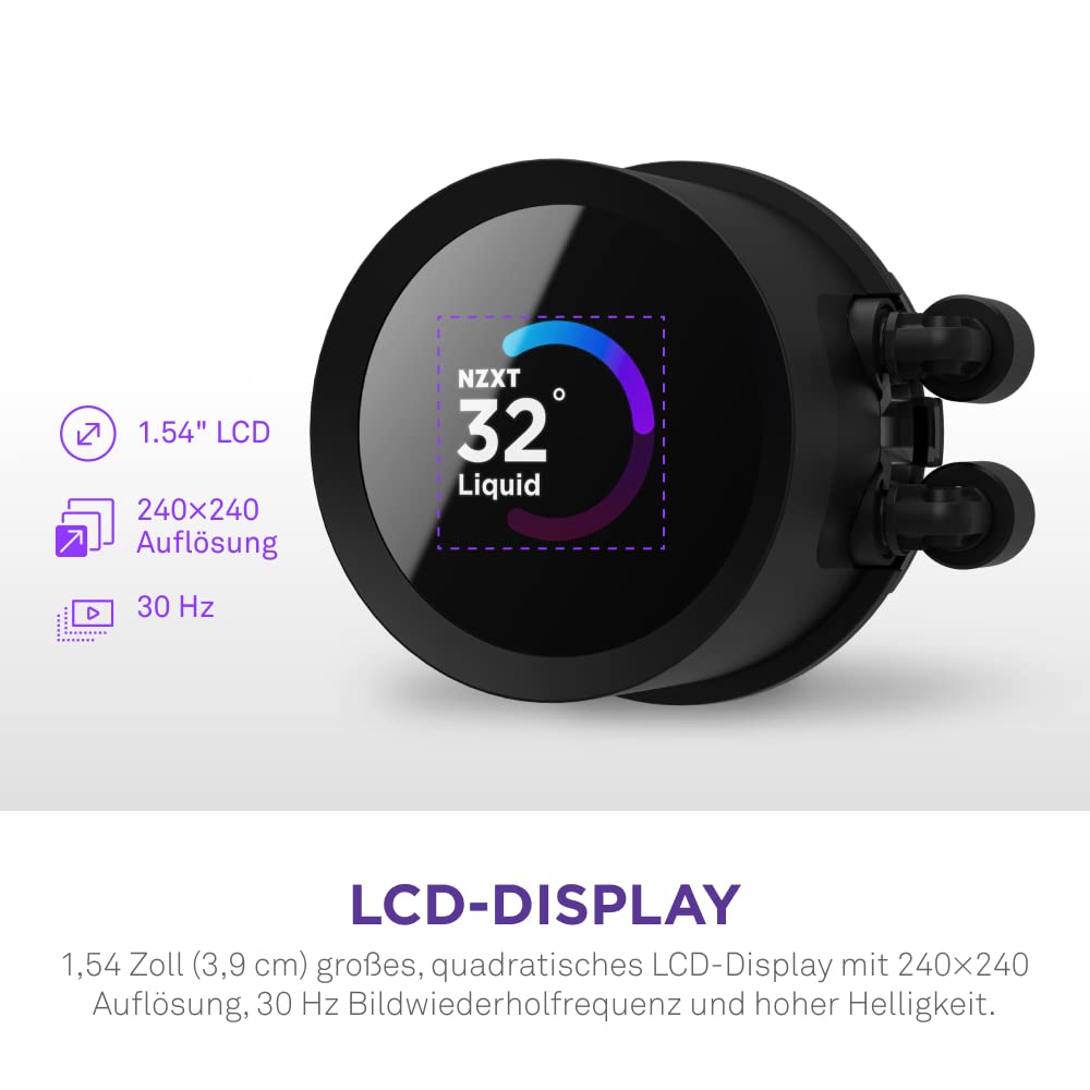 NZXT Kraken 240 RGB AIO Liquid CPU Cooler - 240mm Radiator with 1.54