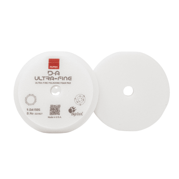RUPES D-A Ultra Fine Finishing Pad (White) - 5 Inch Polishing Pad for Car Detailing, Paint Correction & Scratch Removal - Perfect for Automotive Buffing & Professional Detailing Kits