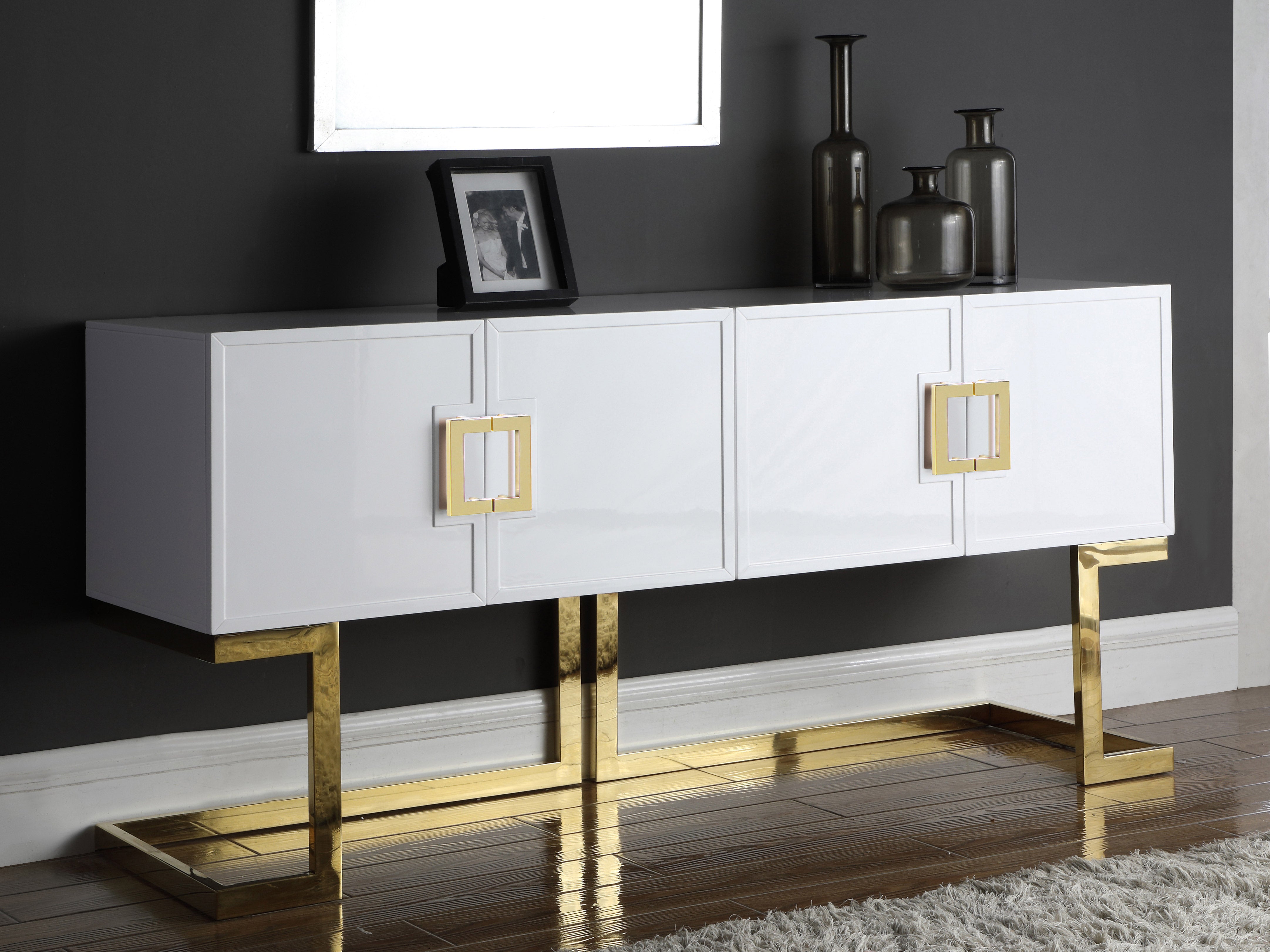 Modern Beth Sideboard Buffet Cabinet - Stylish Storage for Dining Room, Living Room & Entryway - Perfect for Organizing Dishes, Linens & Home Decor