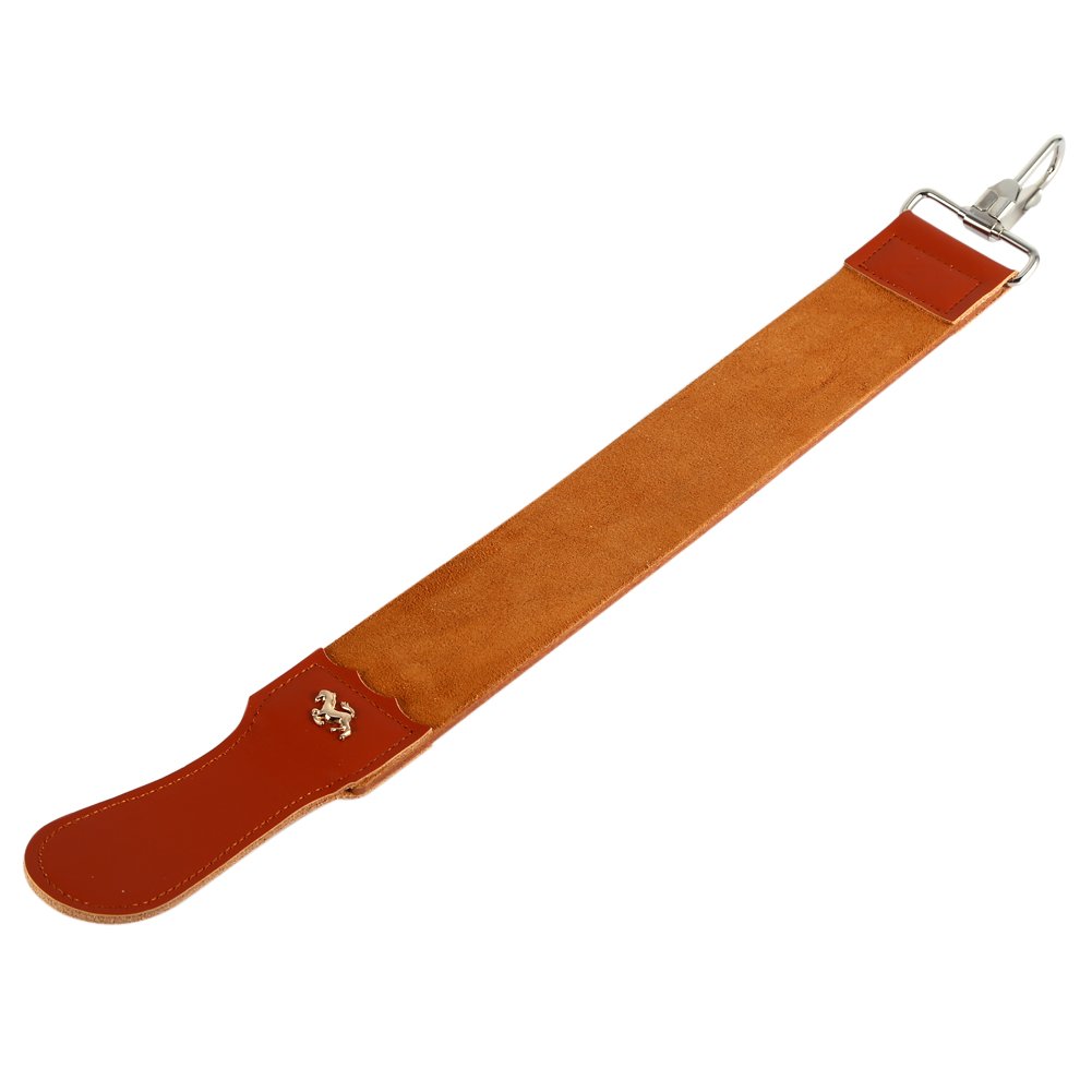 AYNEFY Genuine Leather Strop for Straight Razors & Knives - Professional Barber Sharpening Belt for Straight Edge Razors, Folding Knives, Chisels & Tools (Brown) - Perfect for Home Barbering, Woodworking & Kitchen Knife Maintenance