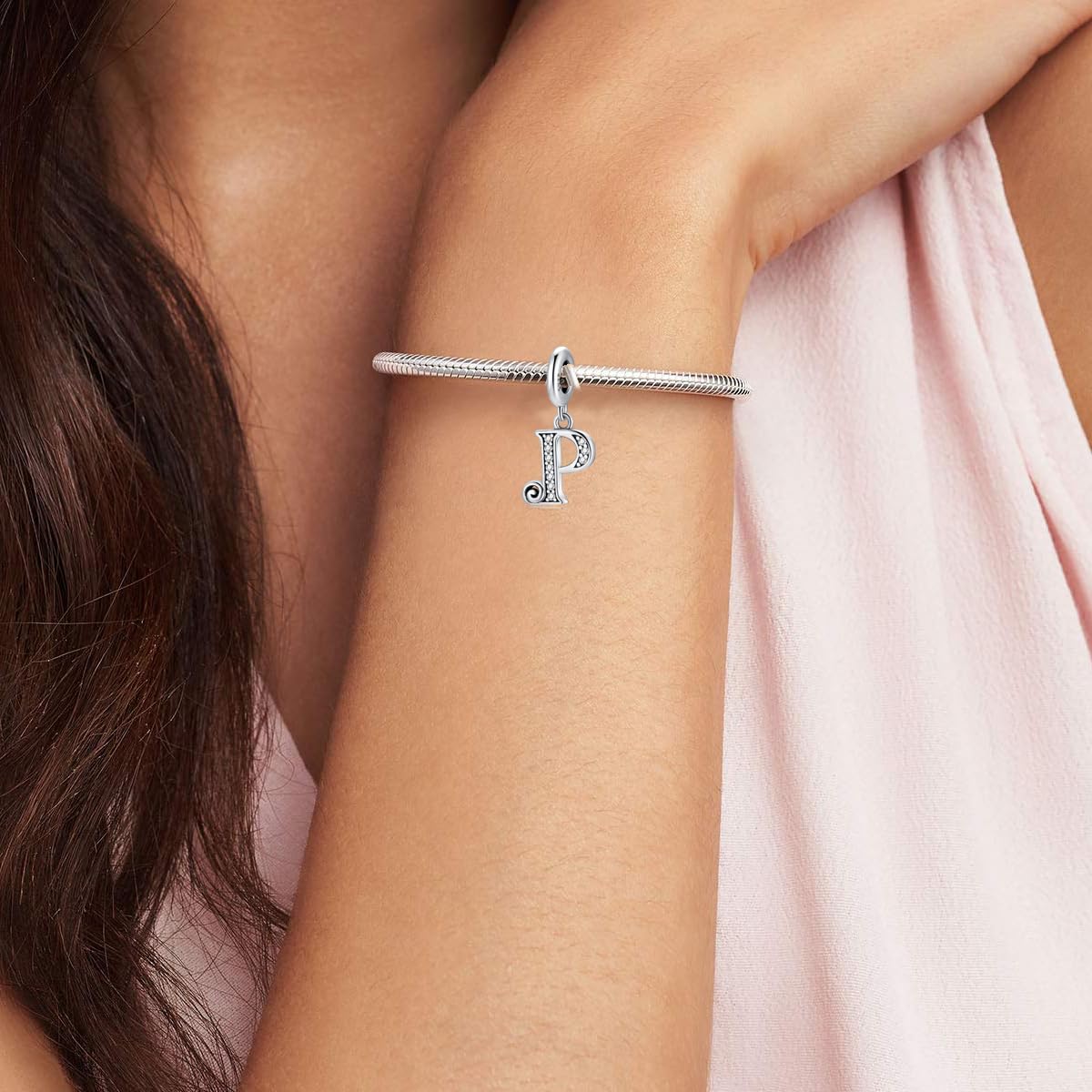 BETTY&SARAH 925 Sterling Silver Letter Charms - Alphabet Initial Pendant for Bracelets & Necklaces - Personalized Jewelry Gift for Women, Girls, Teens - Perfect for Birthdays, Anniversaries & Everyday Wear
