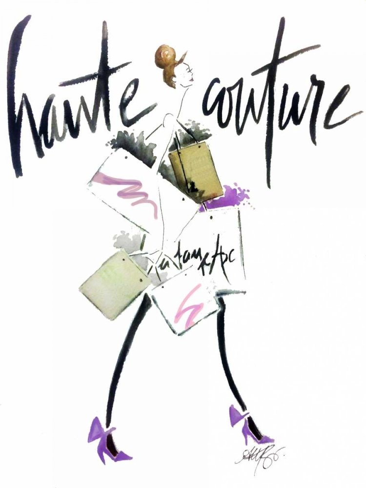Haute Couture Purple Alicia Zyburt Fashion Art Poster Print - 24x36 Inches, Multicolor Wall Decor for Living Room, Bedroom & Office | Premium Quality Fine Art Reproduction