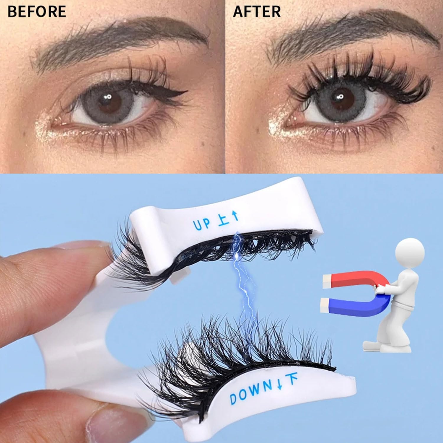 Magnetic Eyelash Curler Set - 3 Piece Magnetic Eyelash Applicator Tool with Tweezers for Easy False Lash Application | Perfect for Daily Makeup, Special Occasions & Professional Salon Use