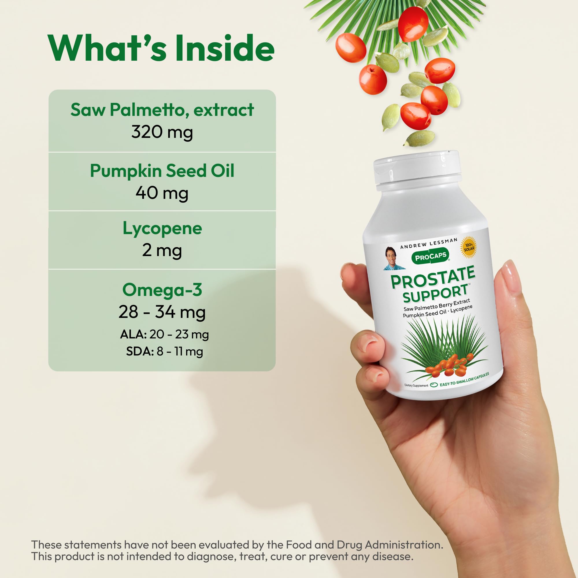 ANDREW LESSMAN Prostate Support Supplement for Men's Health - 360 Softgels with Saw Palmetto, Pumpkin Seed Oil, Lycopene & Omega-3 | Promotes Prostate, Urinary & Bladder Function | No Additives | Ideal for Active Men & Seniors Concerned About Prostate Health