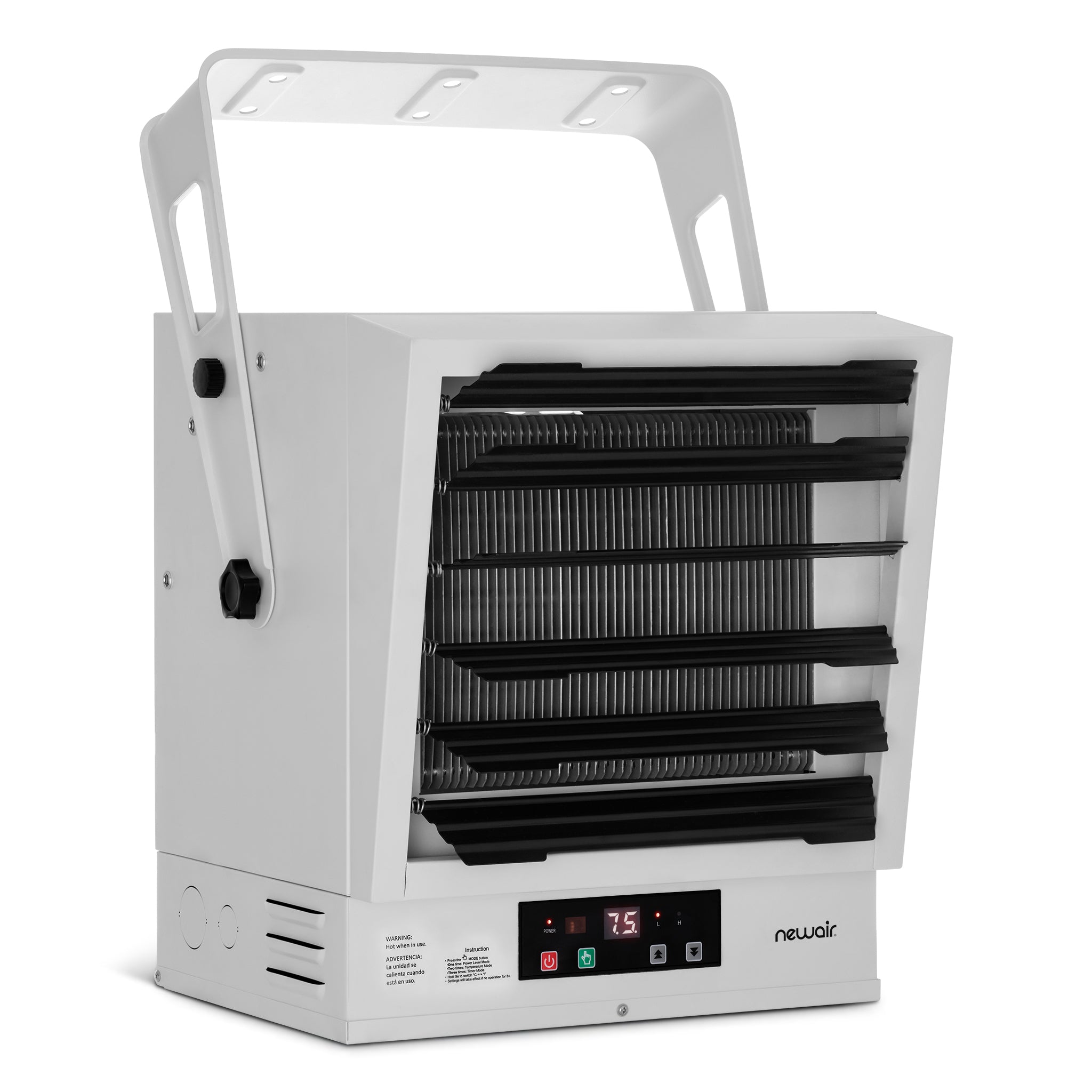 Newair® Hardwired Electric Garage Heater - 1500W Ceiling/Wall Mount Space Heater with Thermostat - Perfect for Workshops, Basements & Cold Storage Areas