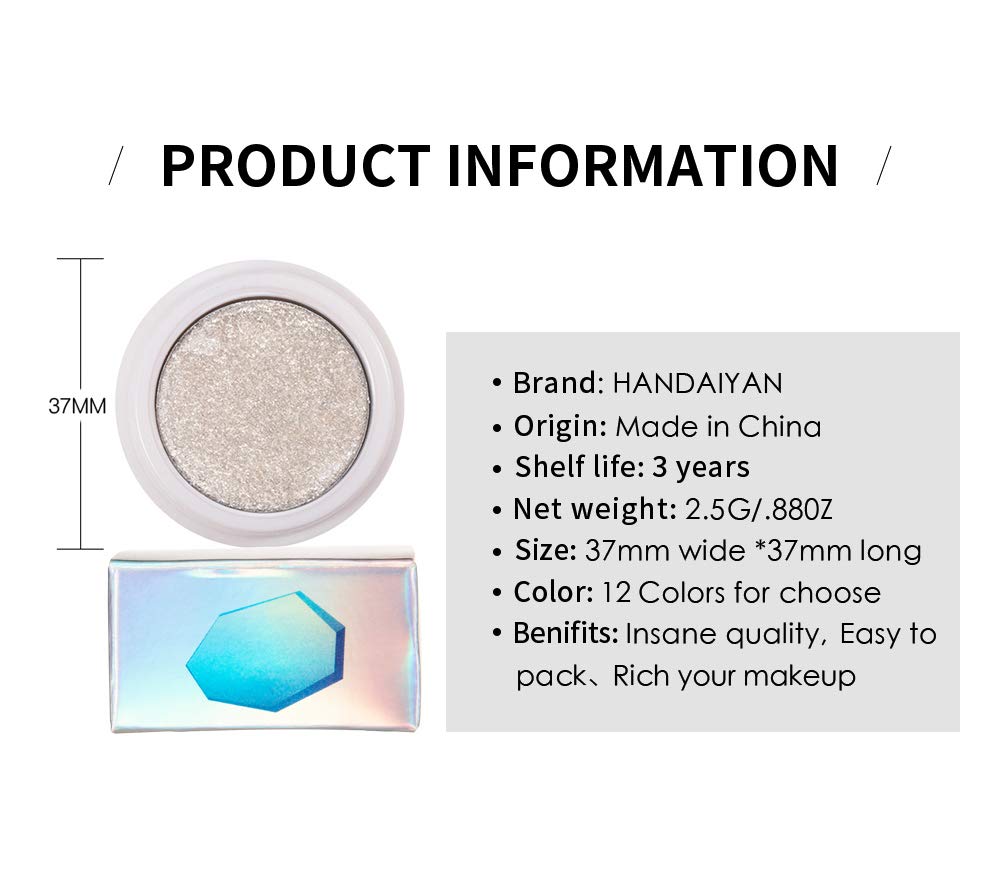 12-Color Glitter Eyeshadow Palette - Highly Pigmented, Long Lasting for Party & Night Out Makeup