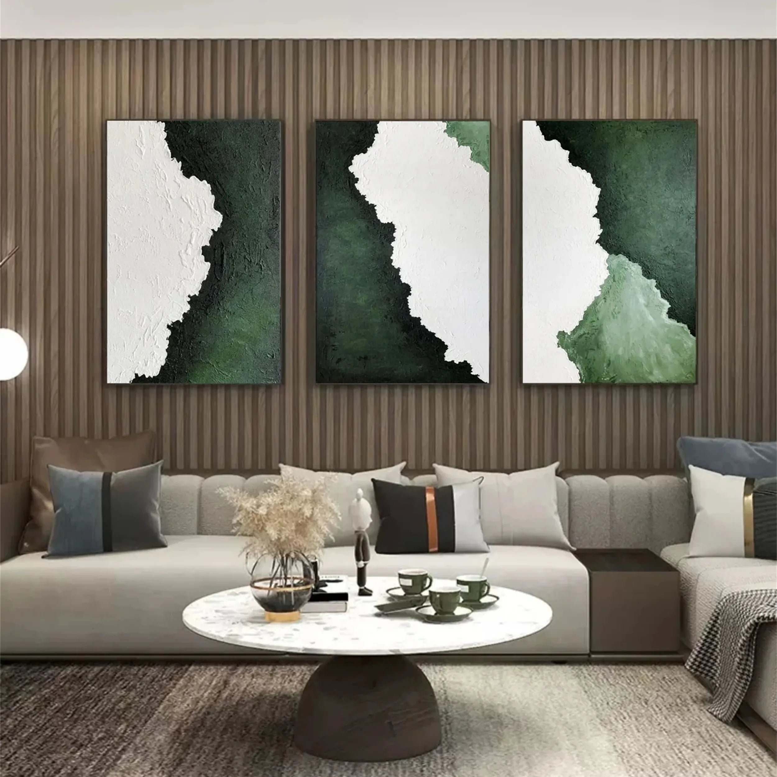 Ocean and Sky Wall Art Set of 3 - Coastal Beach Painting Decor for Living Room, Bedroom & Office - Modern Seascape Canvas Prints (OS-148)