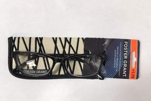 Foster Grant Jules Black Women's Reading Glasses +1.50 +2.00 +2.50 Strength | Lightweight & Stylish Readers for Women | Perfect for Reading, Computer Use & Everyday Wear
