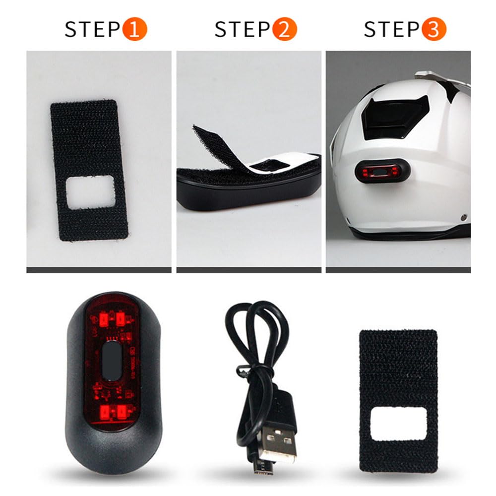 TOTMOX Rechargeable LED Helmet Light - Red Safety Tail Light for Night Riding, USB Charging - Perfect for Cycling, Motorcycling, and Construction Work at Night