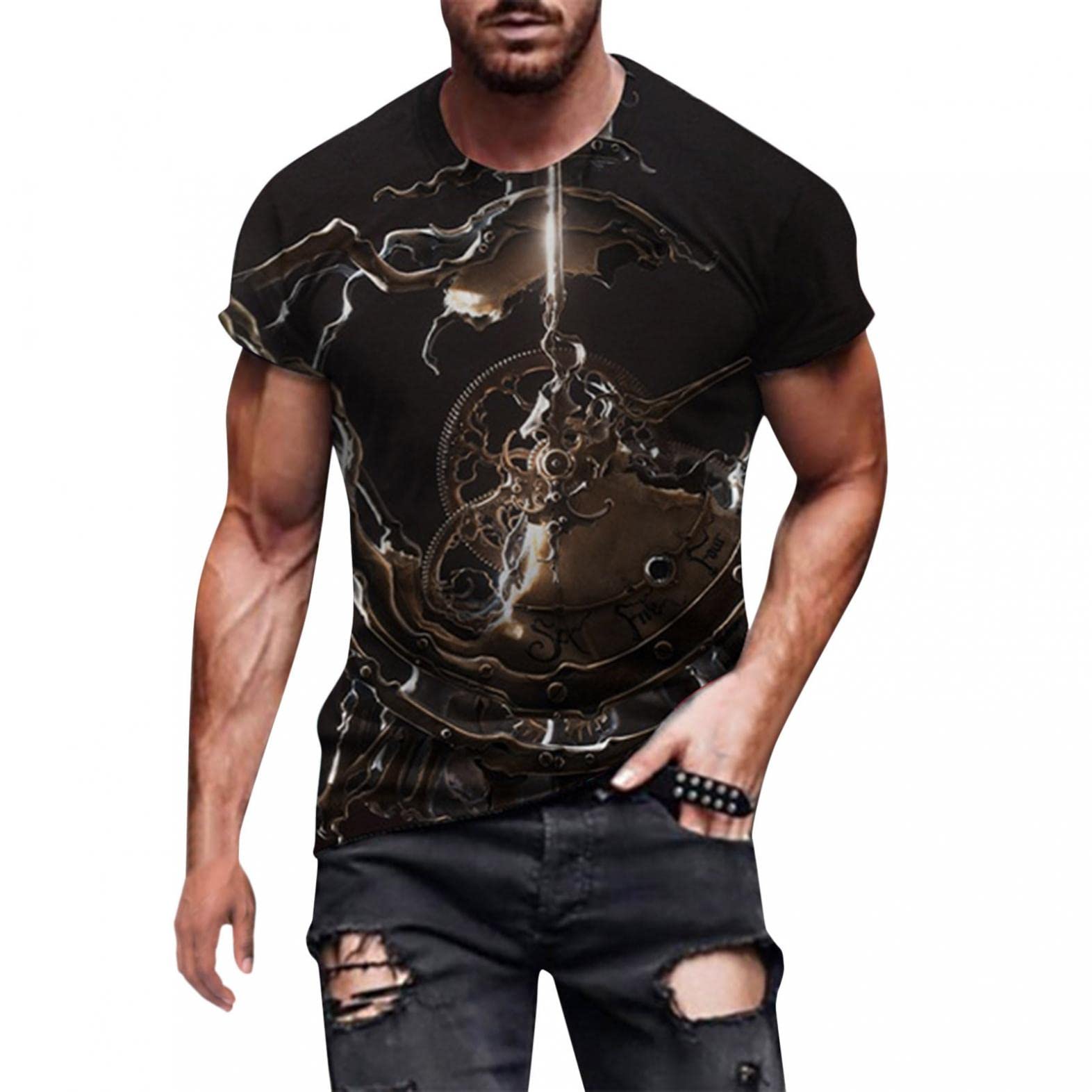 BIFUTON Men's Graphic T-Shirts - Cool Optical Illusion Novelty Tees with Unique Designs | Casual Wear, Street Style & Gift Ideas