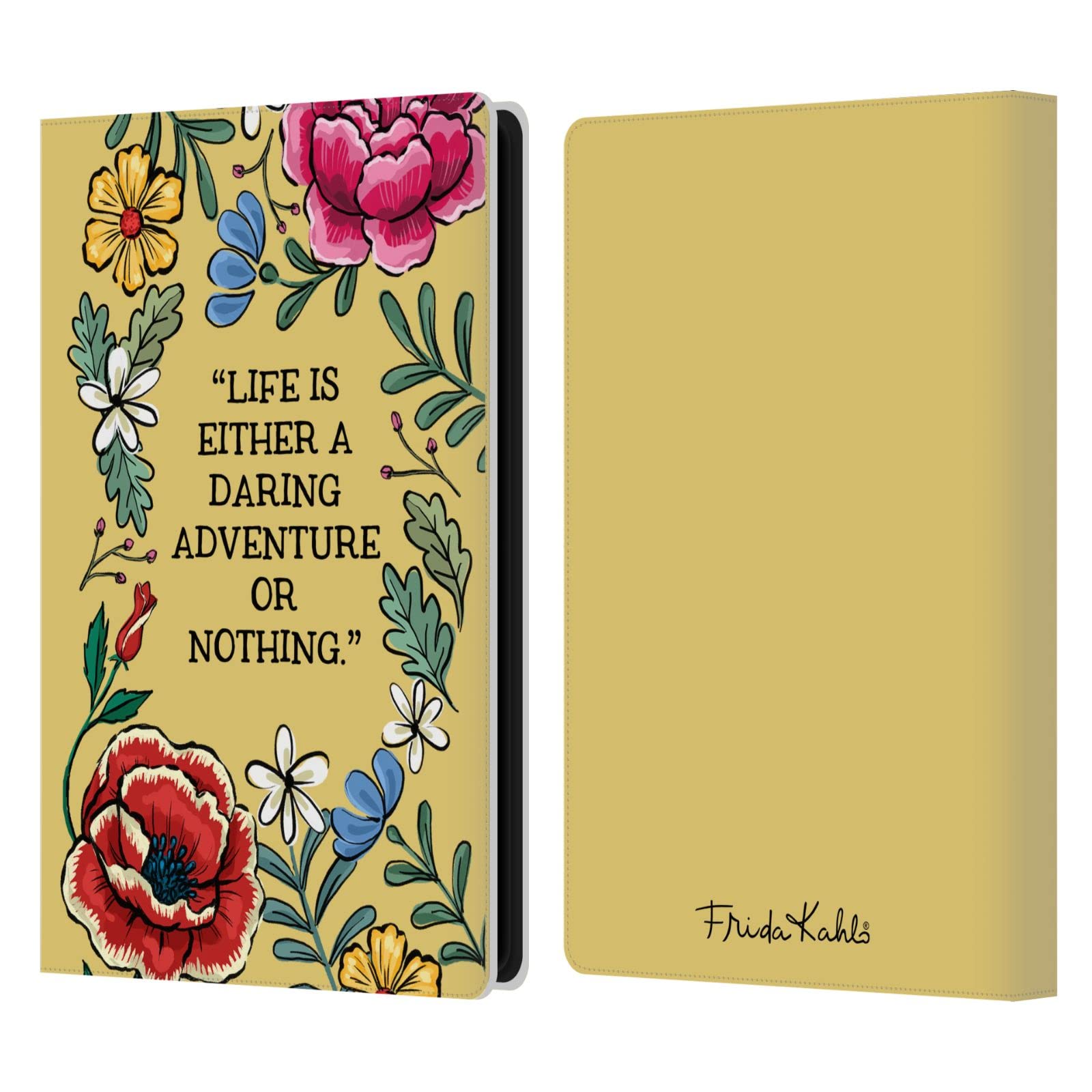 Officially Licensed Frida Kahlo Art Leather Book Wallet Case for Kindle Paperwhite 4 (2019) - Daring Adventure Quotes Cover - Perfect for Reading, Travel & Gift Giving